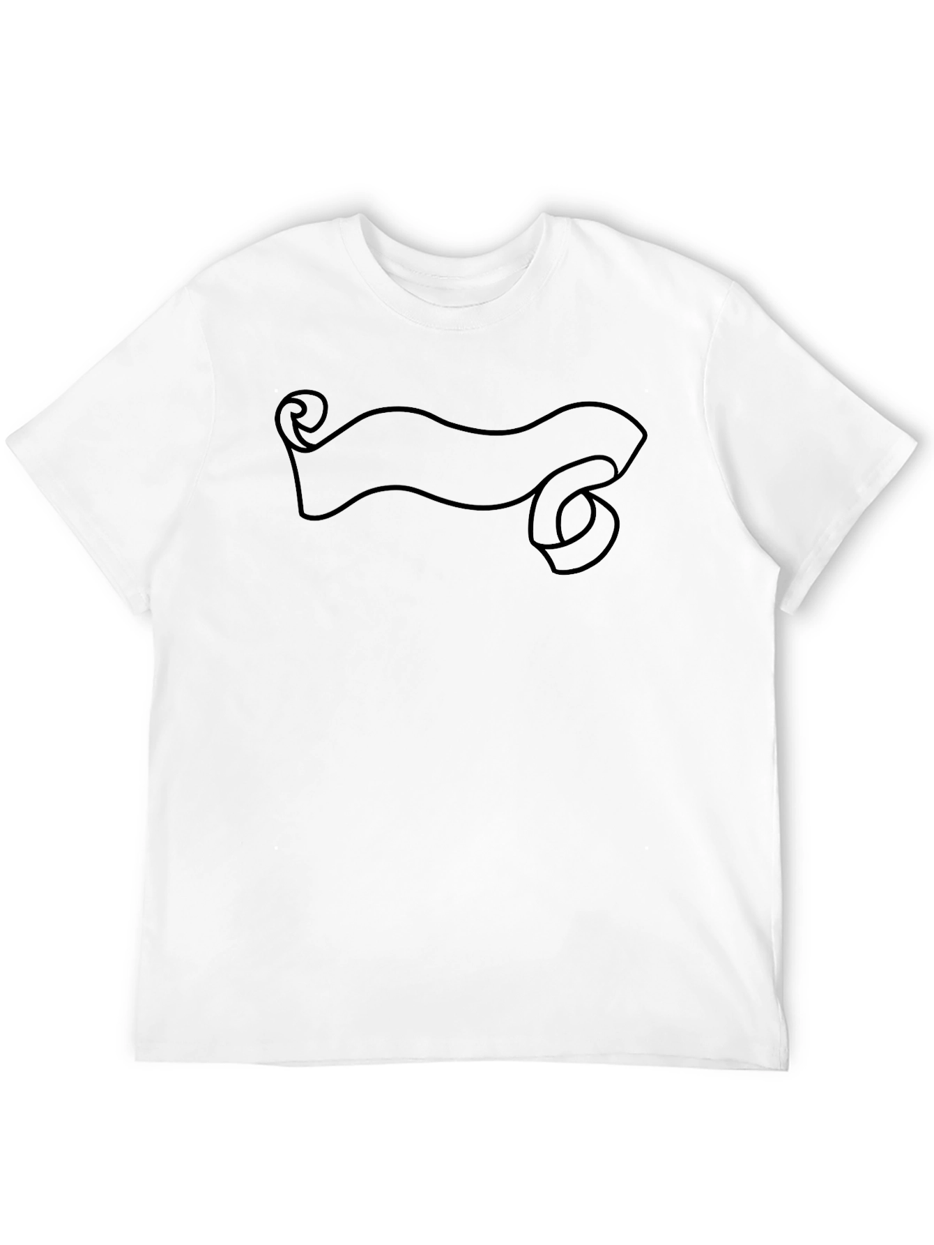 Mens Black Graphic Tee - Scroll Banner Design