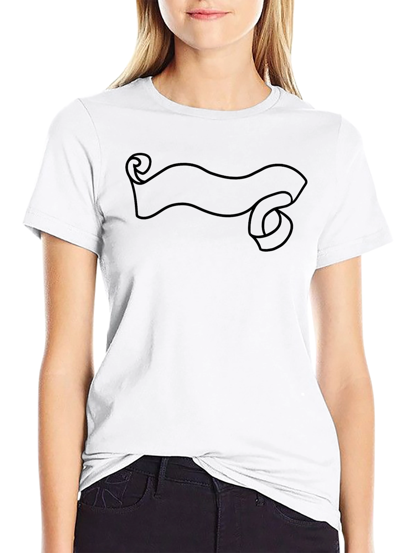 Mens Black Graphic Tee - Scroll Banner Design
