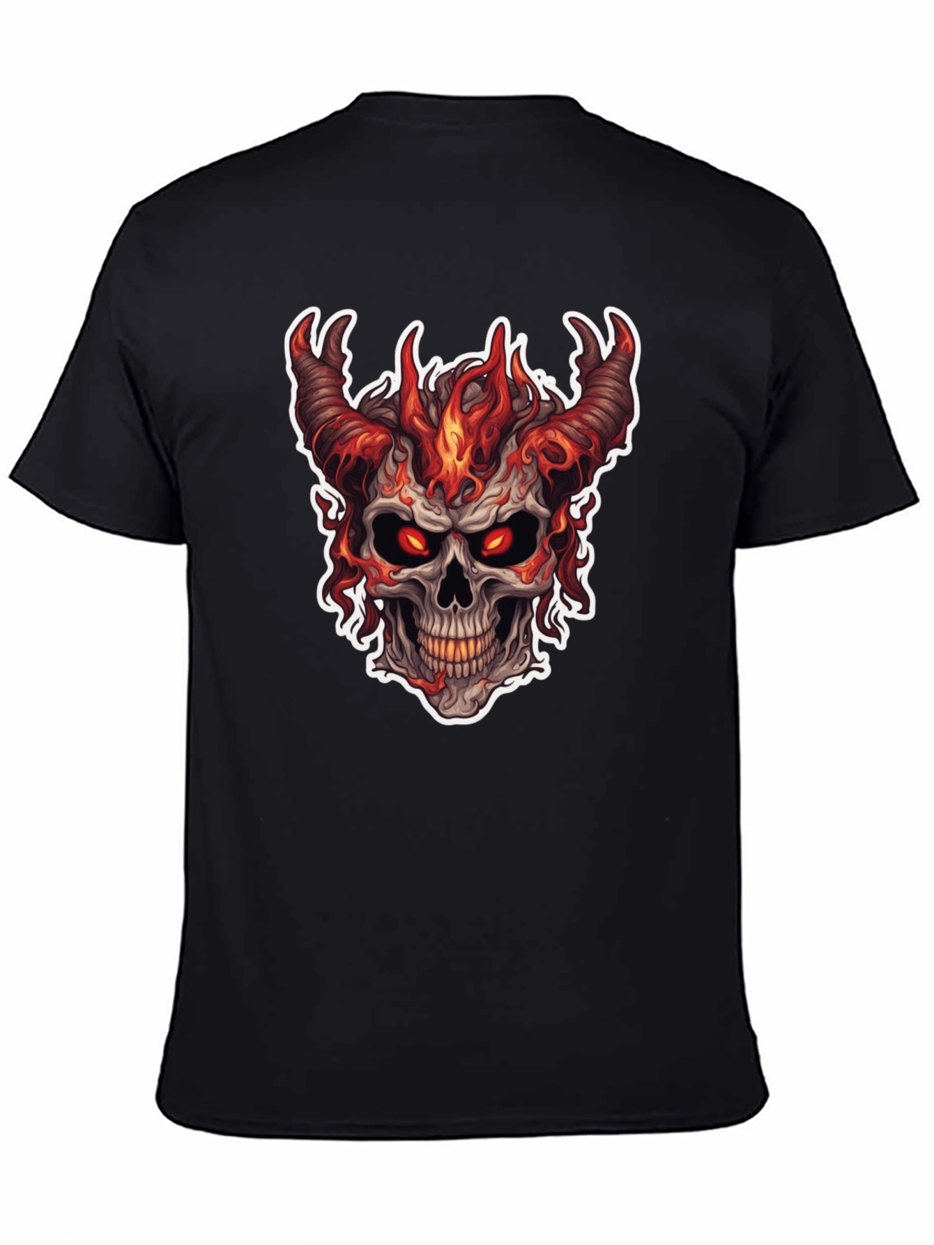 Fiery Skull Graphic T-Shirt