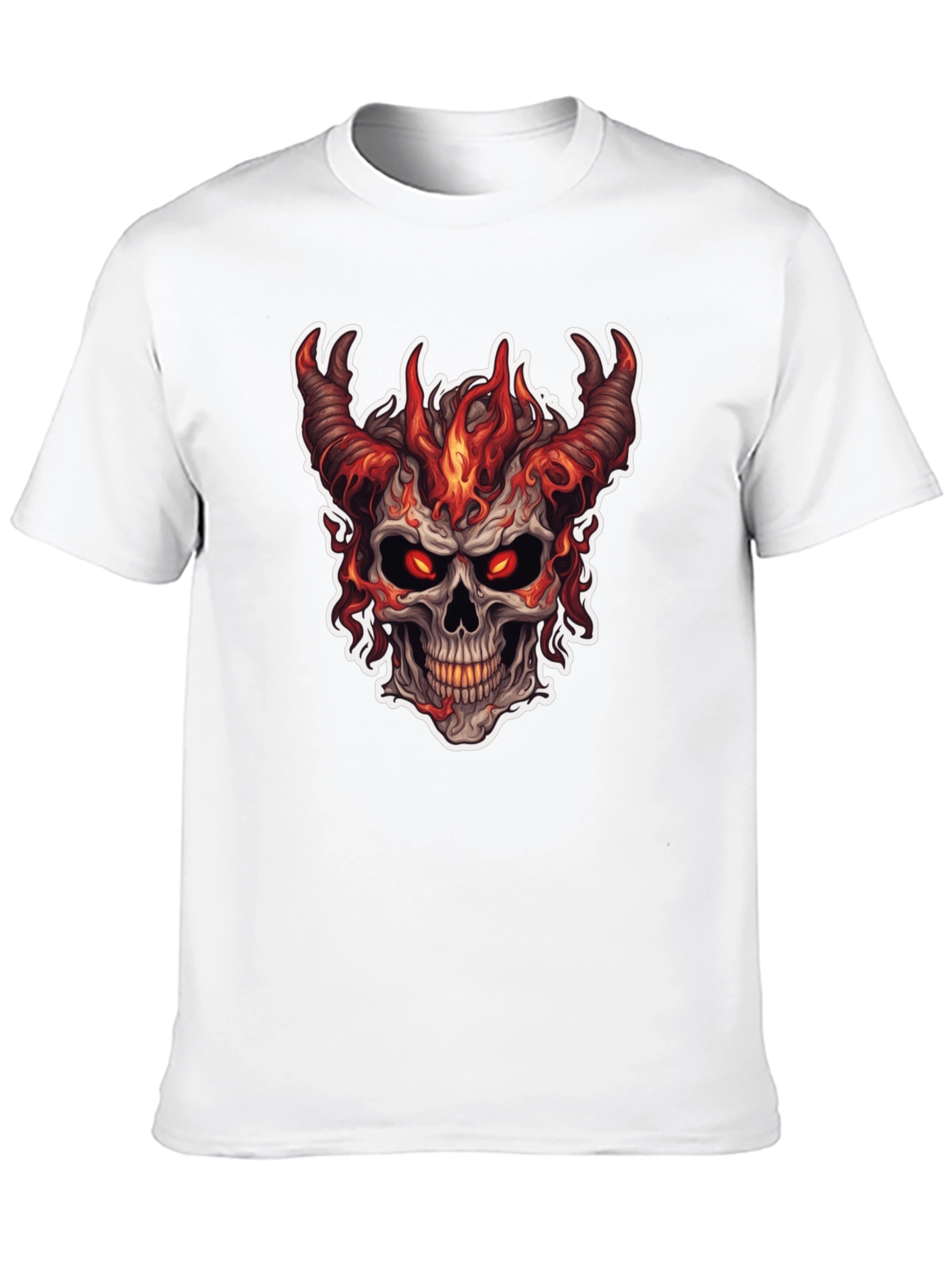 Fiery Skull Graphic T-Shirt