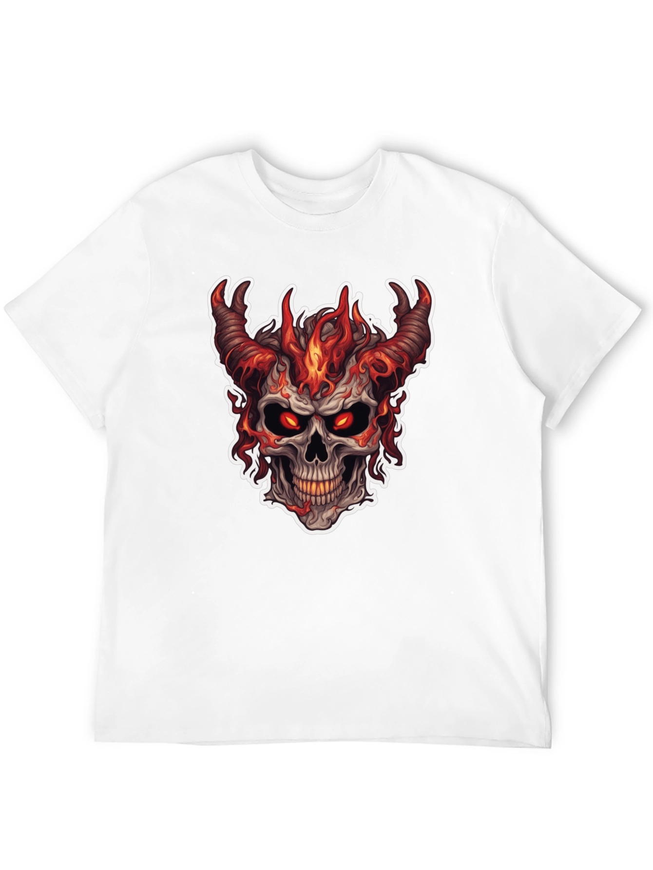 Fiery Skull Graphic T-Shirt