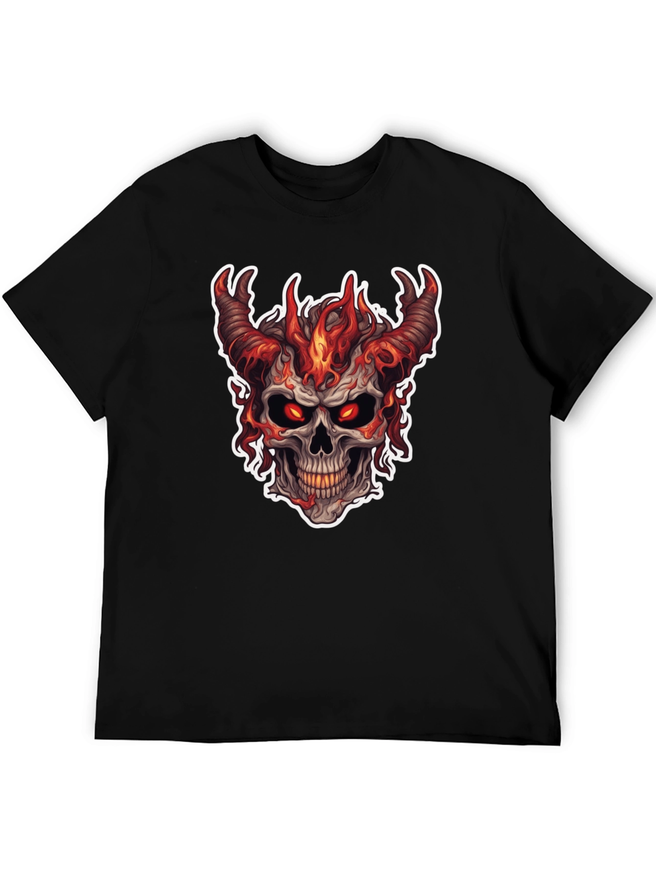 Fiery Skull Graphic T-Shirt