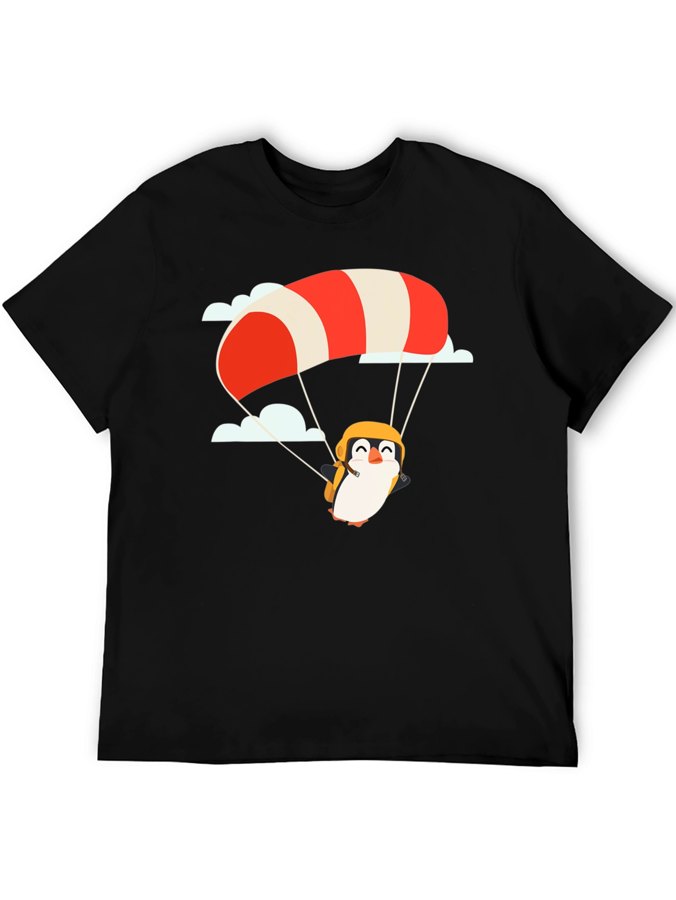 Penguin Parachute Black T-Shirt