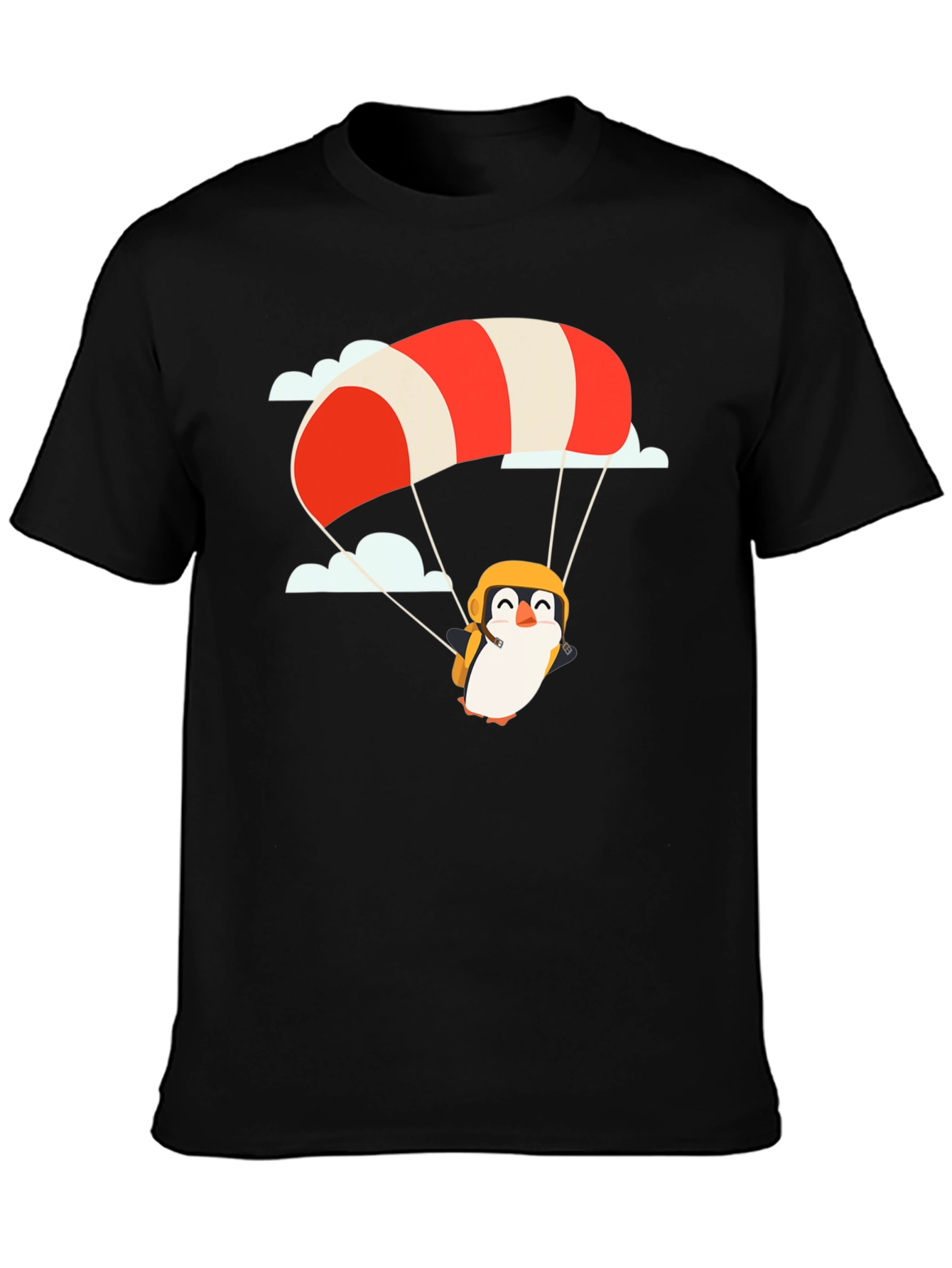 Penguin Parachute Black T-Shirt