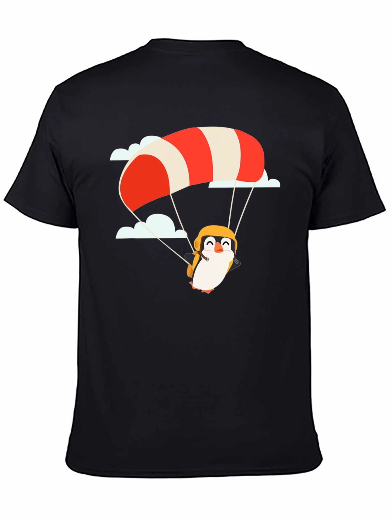 Penguin Parachute Black T-Shirt