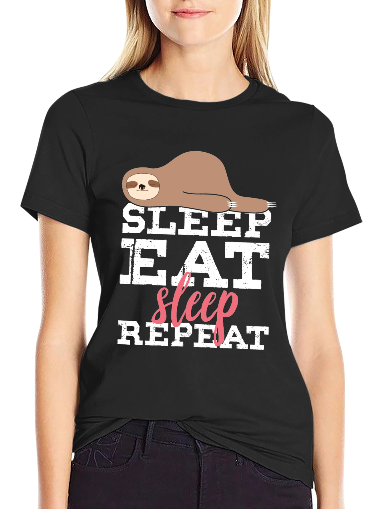 Sleep Eat Sleep Repeat Sloth T-Shirt