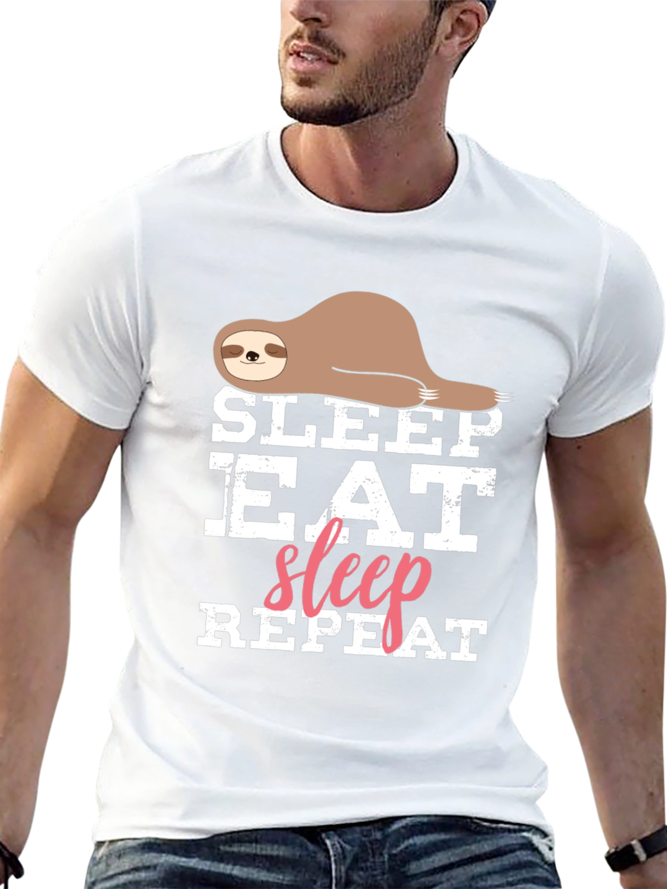 Sleep Eat Sleep Repeat Sloth T-Shirt