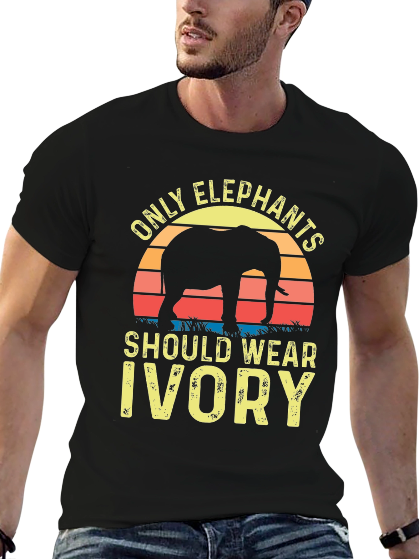 Elephant Ivory Awareness T-Shirt - Black
