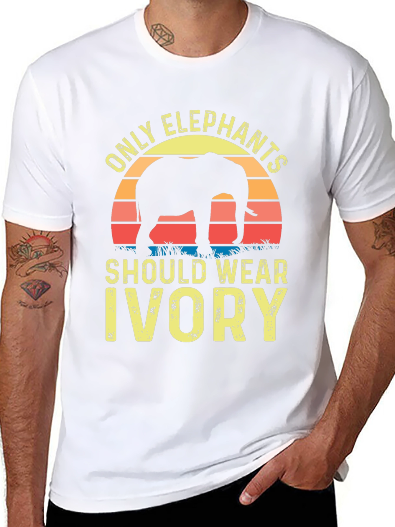 Elephant Ivory Awareness T-Shirt - Black