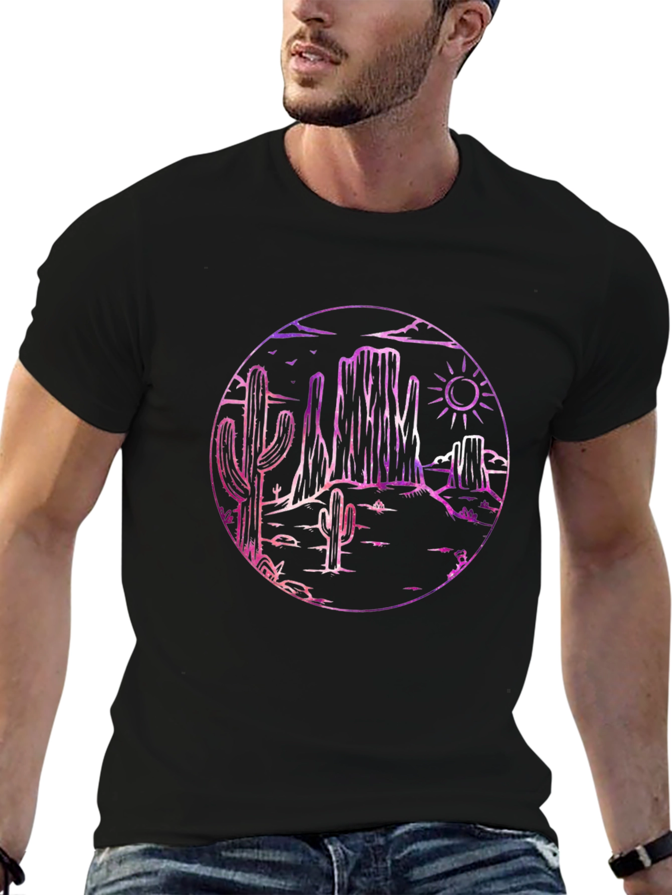 Desert Scene Black T-Shirt