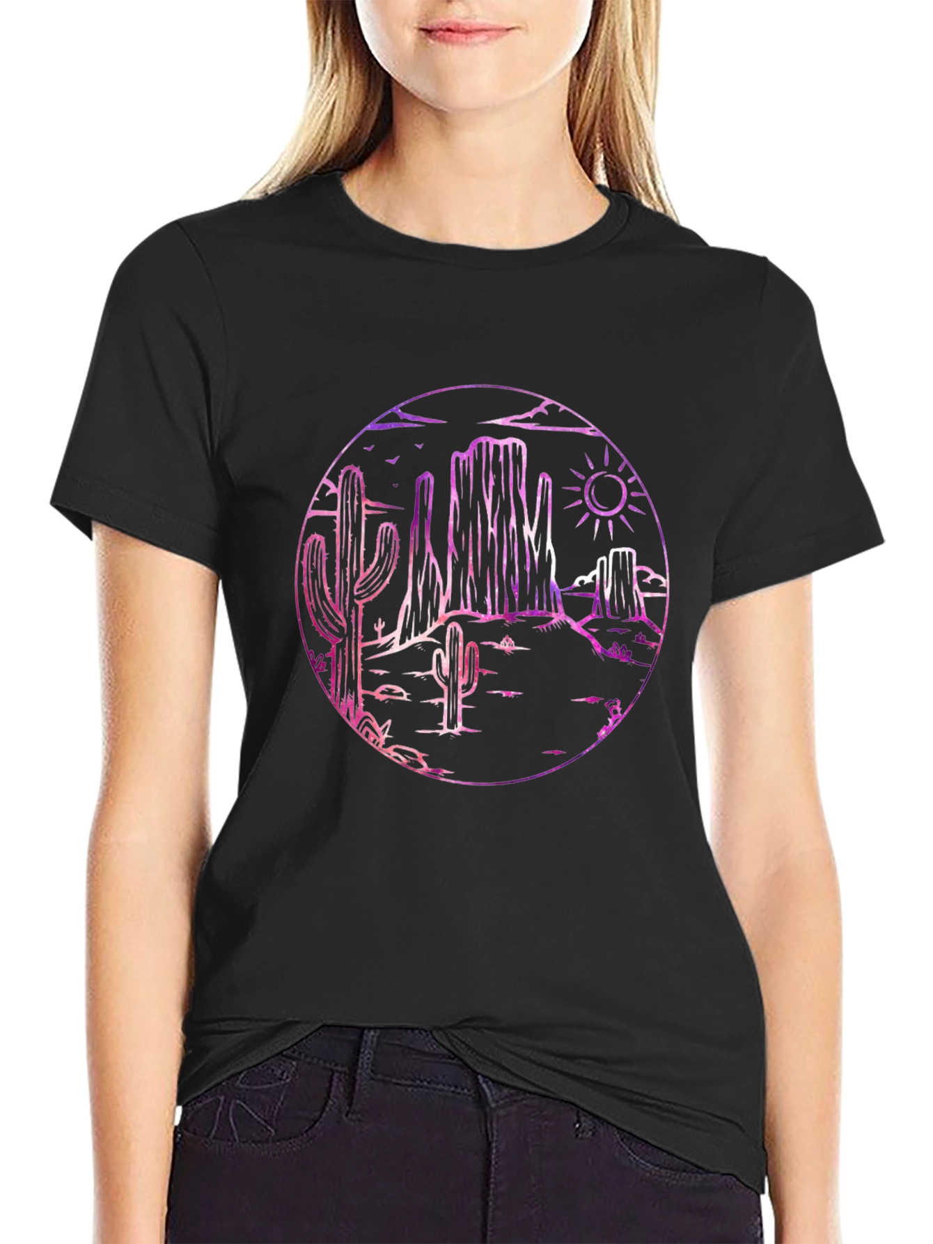 Desert Scene Black T-Shirt