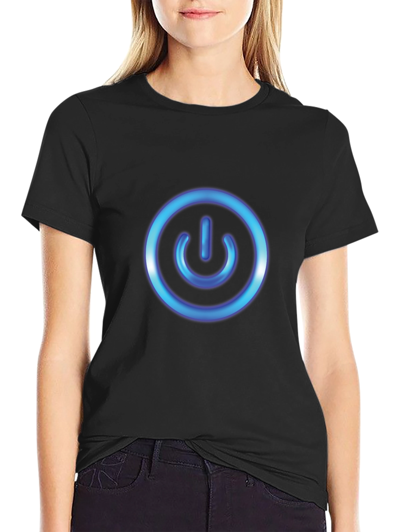 Power Button Black T-Shirt
