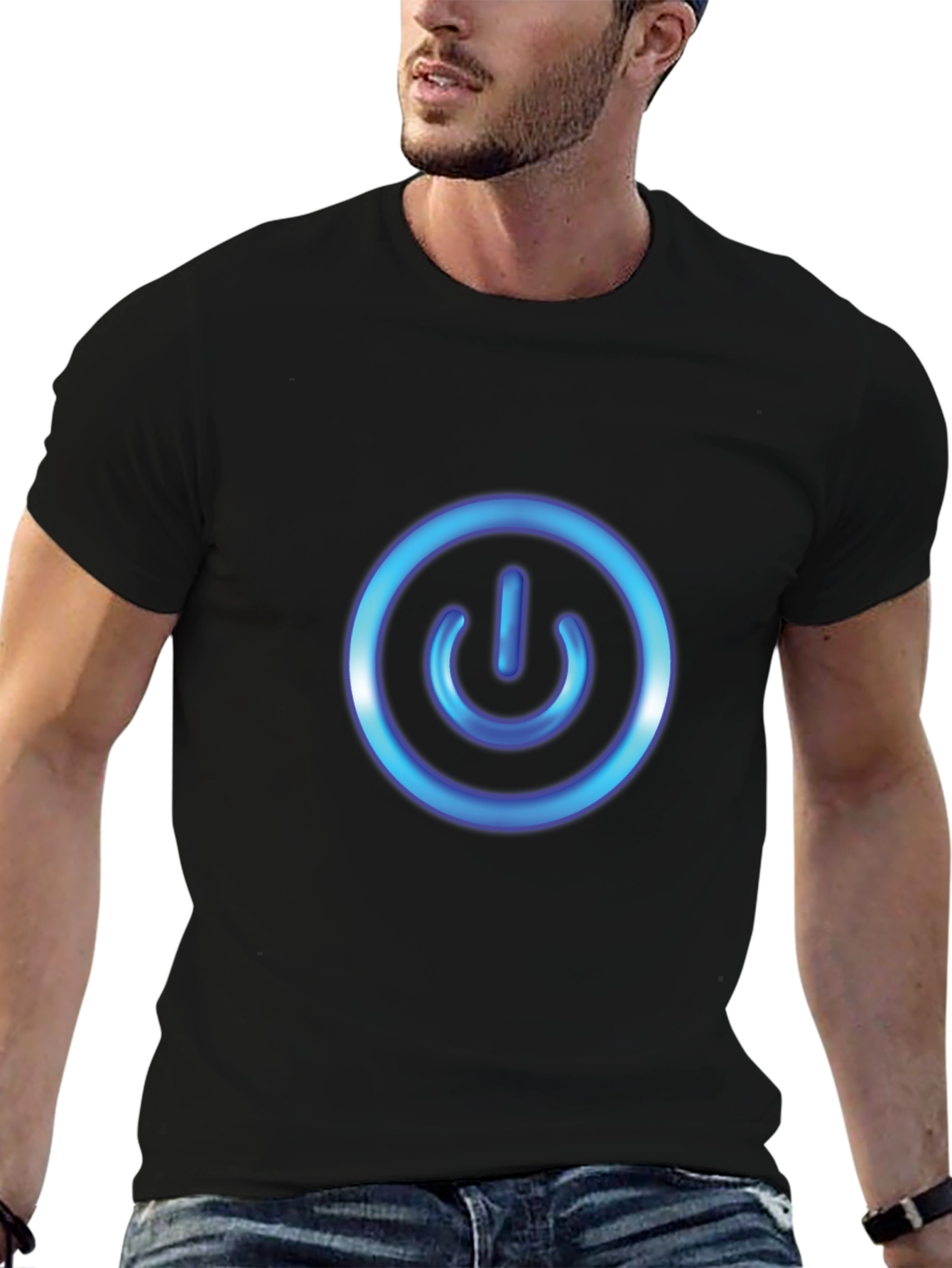 Power Button Black T-Shirt
