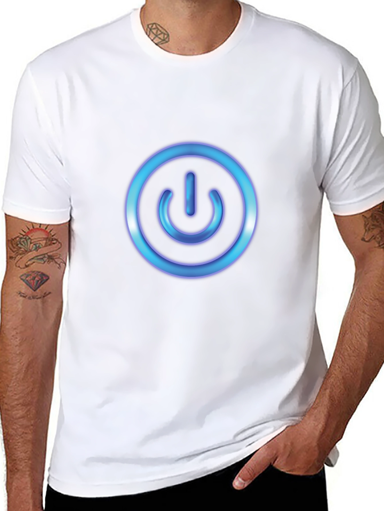 Power Button Black T-Shirt