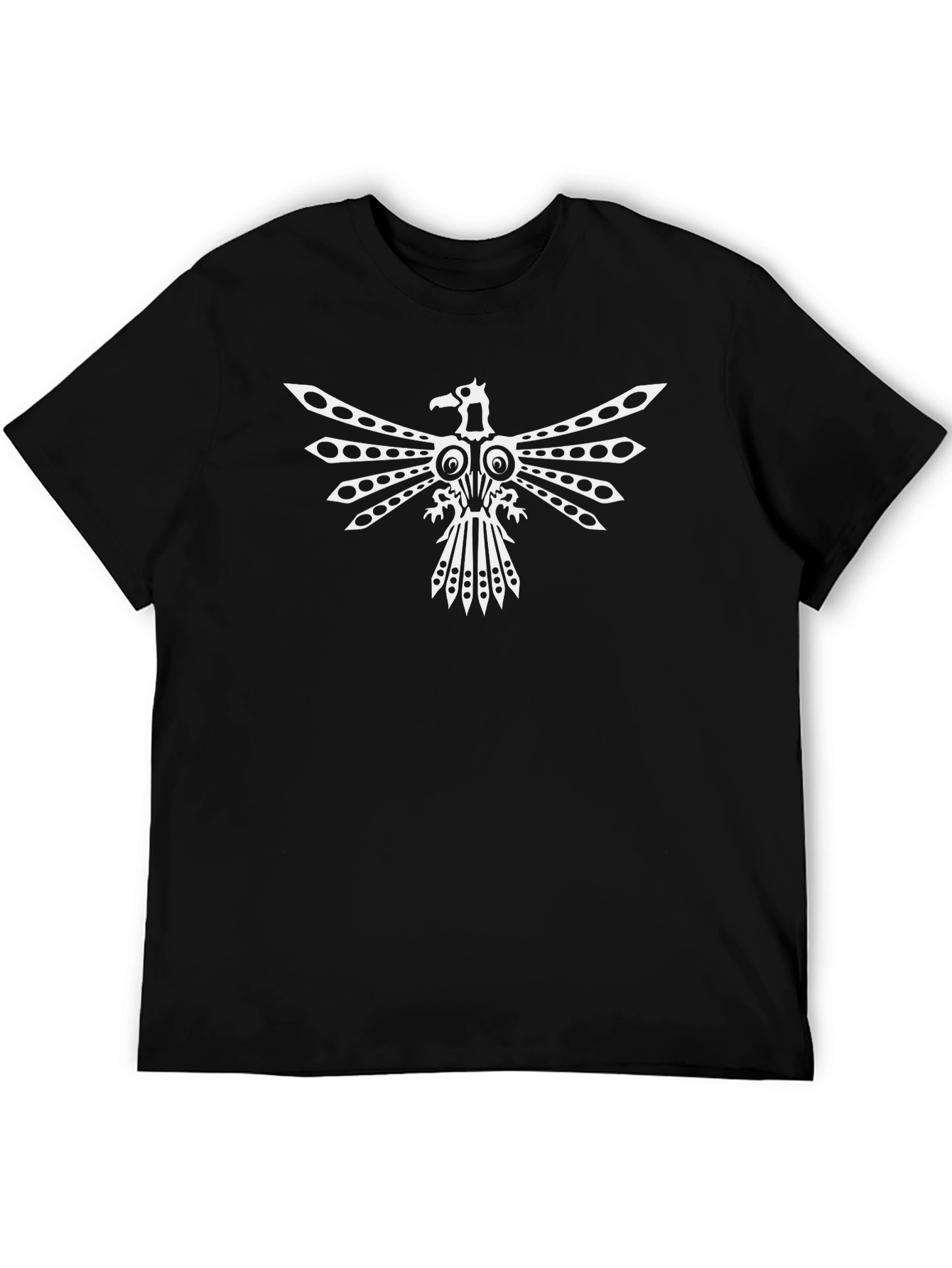 Tribal Eagle Graphic Tee - Black Cotton T-Shirt