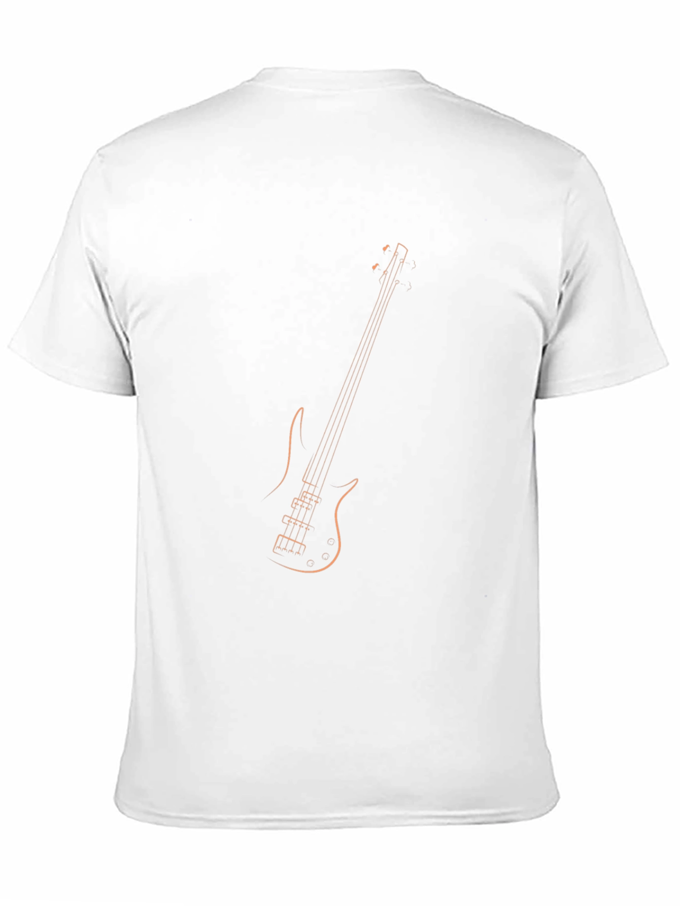 Bass Guitar Outline Graphic Tee - Black
