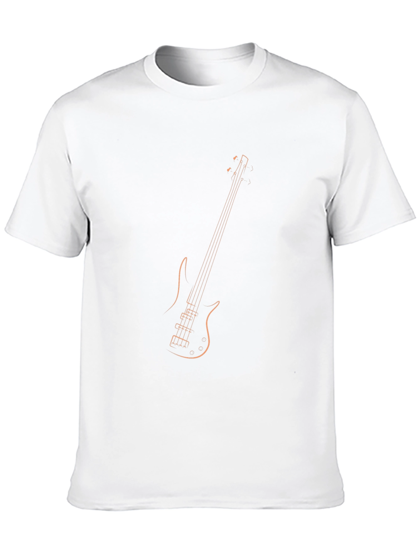 Bass Guitar Outline Graphic Tee - Black
