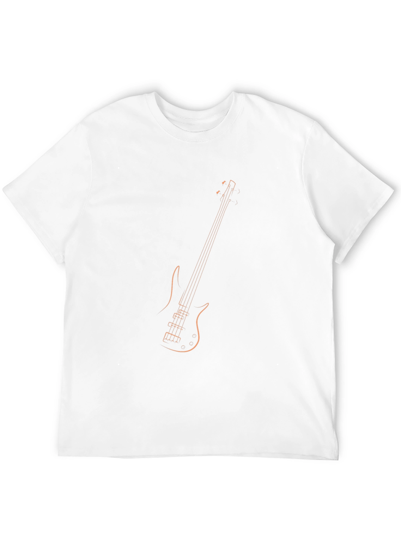 Bass Guitar Outline Graphic Tee - Black