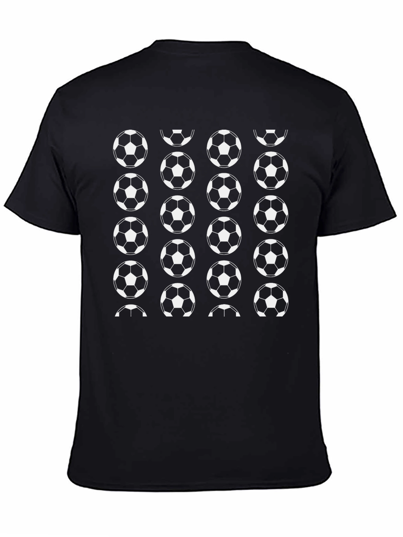Soccer Ball Pattern Black T-Shirt