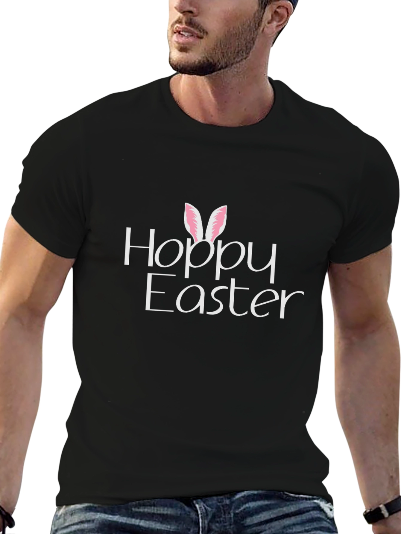 Hoppy Easter Graphic T-Shirt - Festive Holiday Apparel