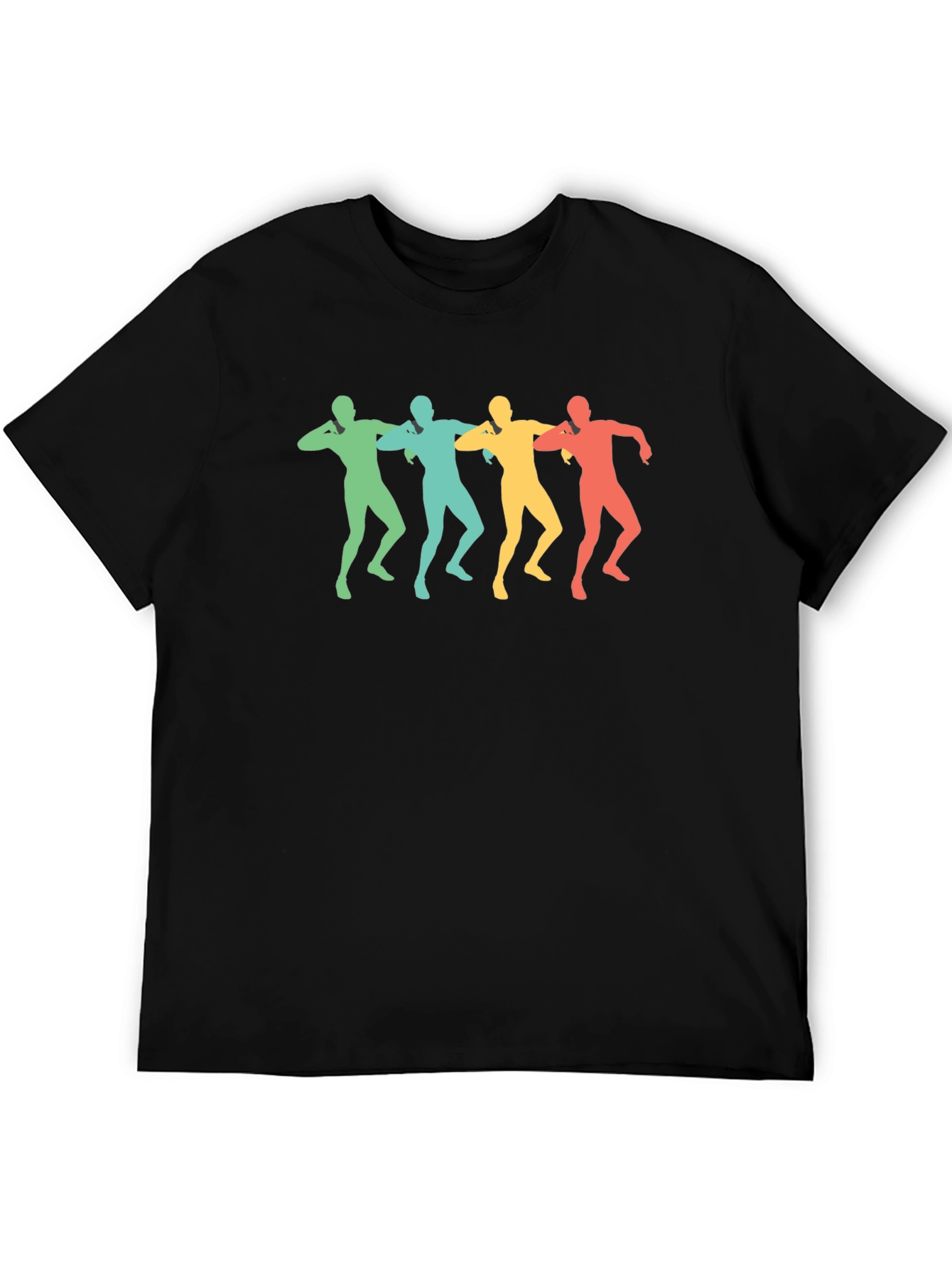 Retro Dancing Men Black T-Shirt