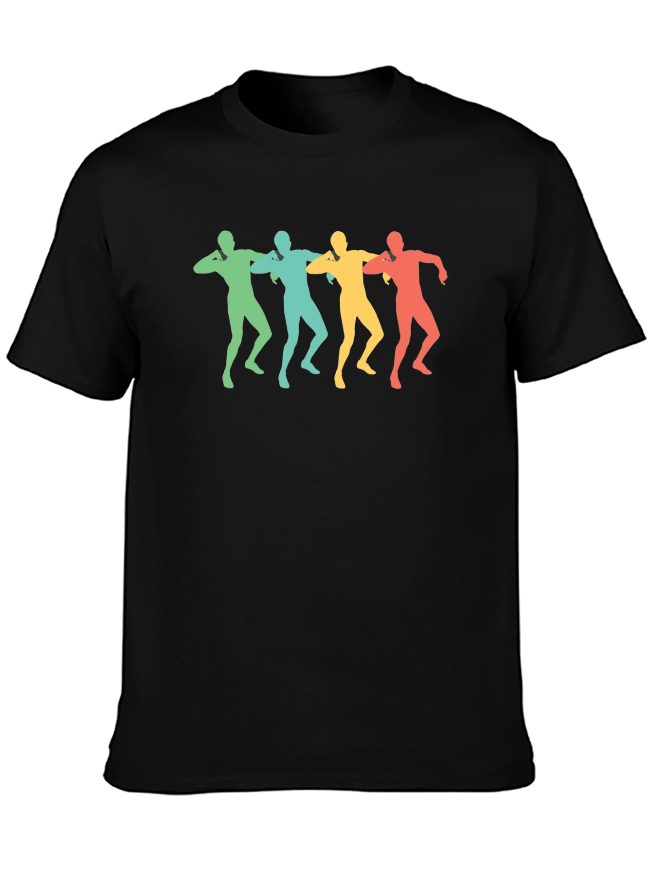 Retro Dancing Men Black T-Shirt