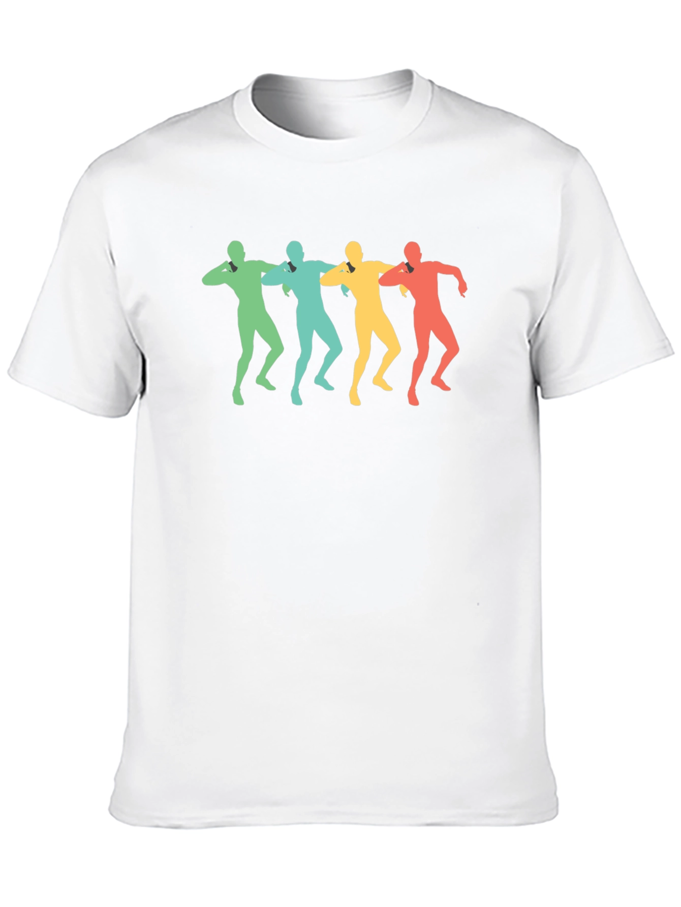 Retro Dancing Men Black T-Shirt