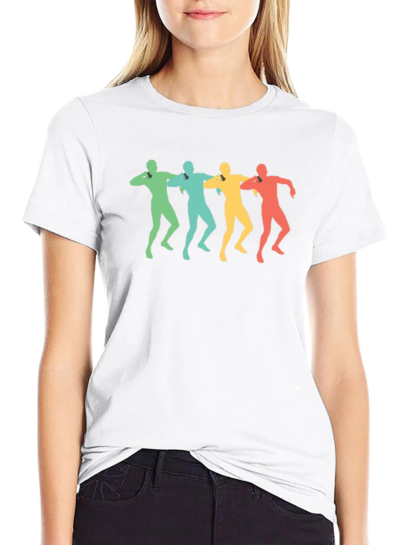 Retro Dancing Men Black T-Shirt