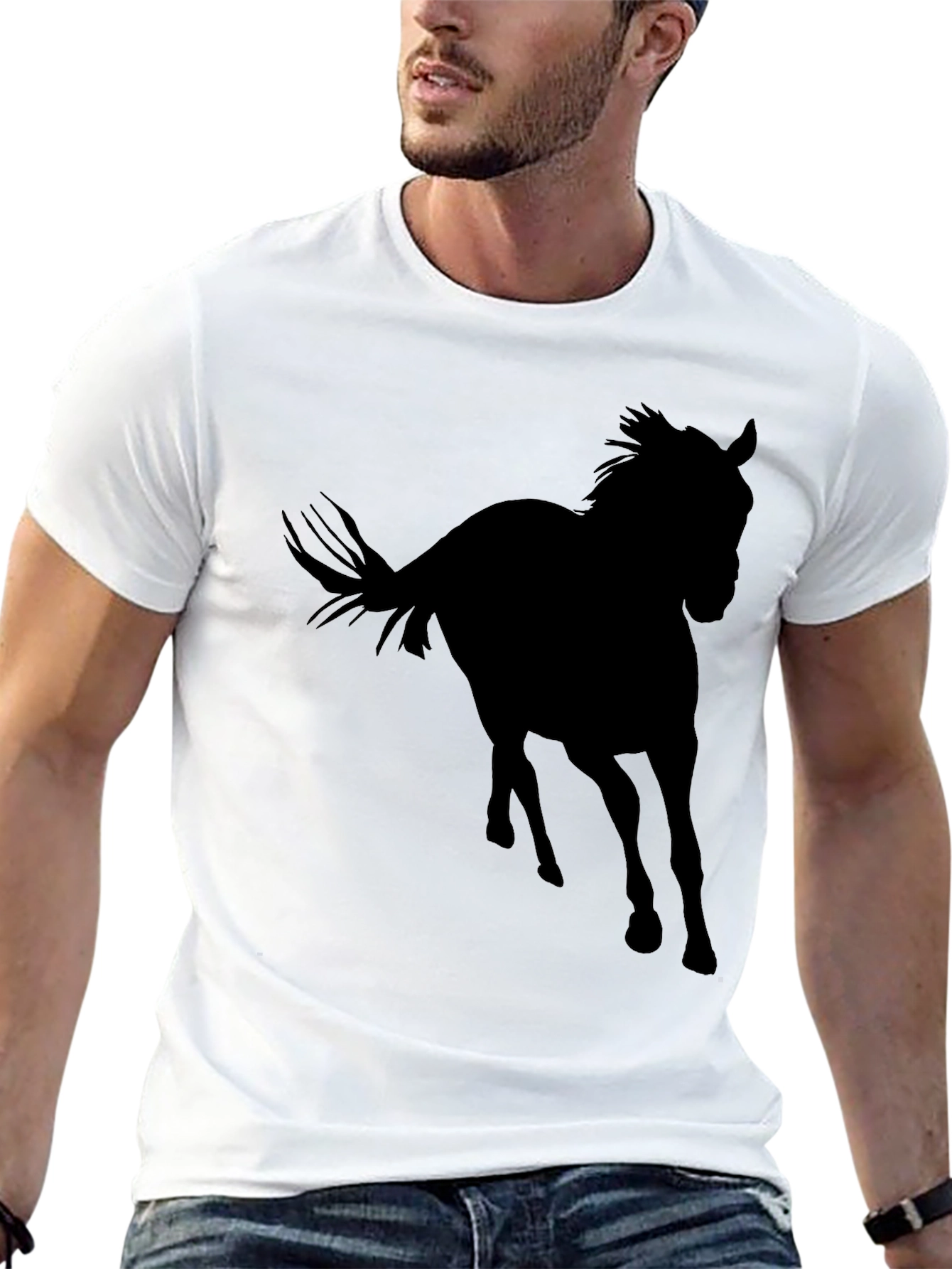 Black Horse Silhouette T-Shirt