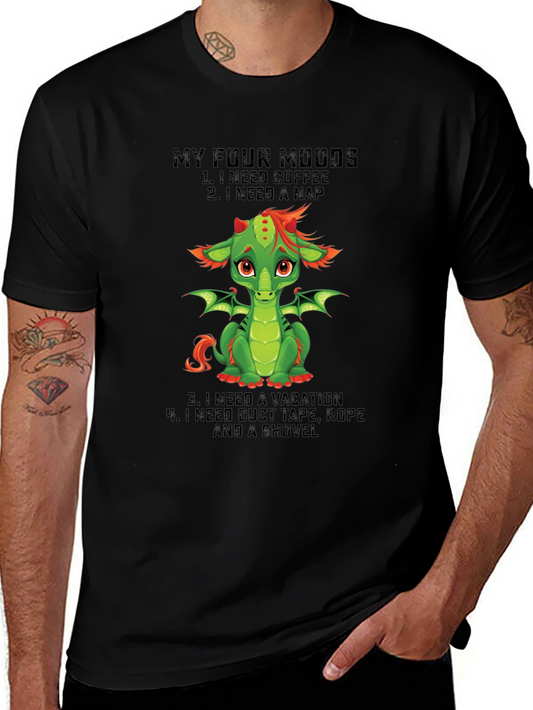 My Four Moods Dragon Graphic Tee - Funny Sarcastic Humor Shirt