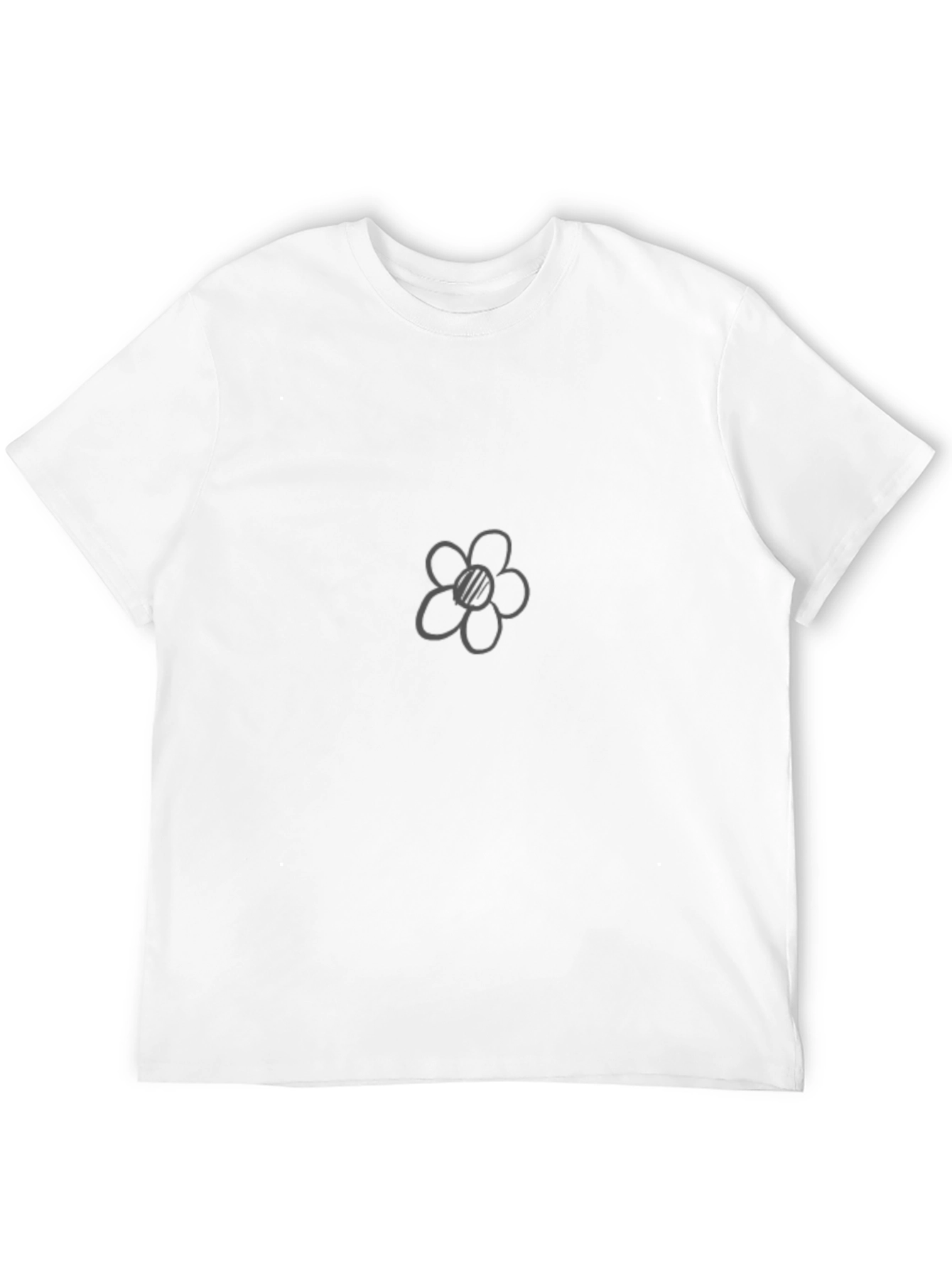 Black Flower Graphic Tee - Casual Style