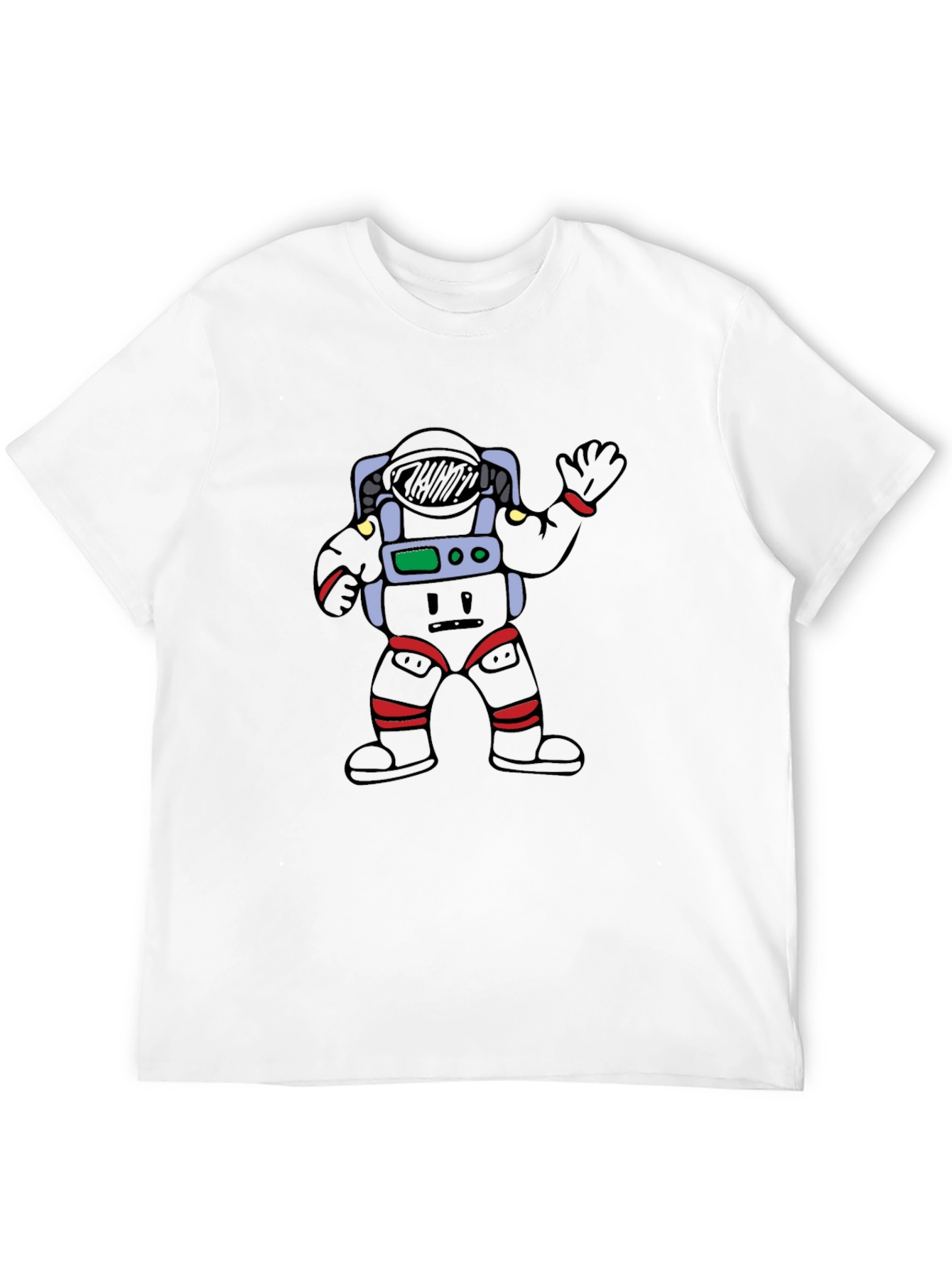 Cartoon Astronaut Black Graphic Tee