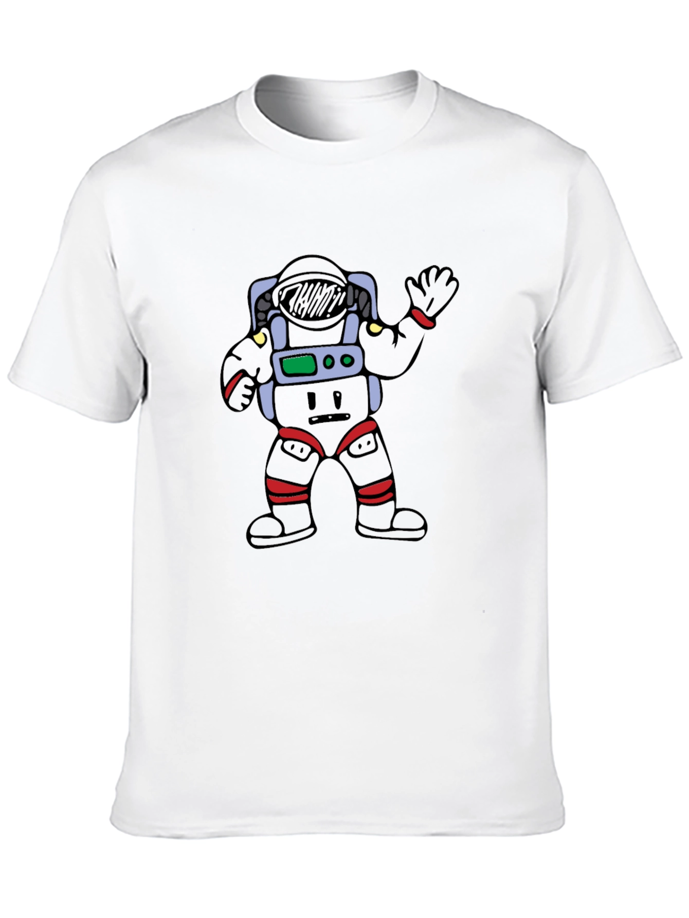 Cartoon Astronaut Black Graphic Tee