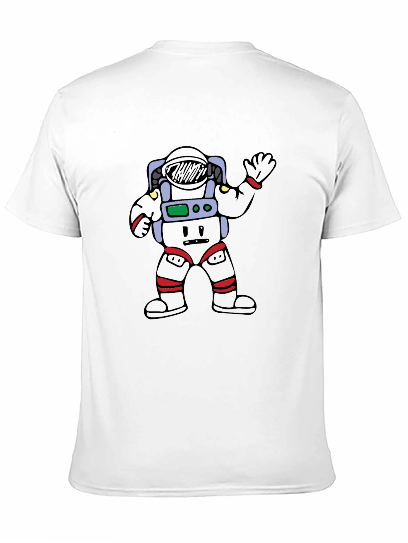 Cartoon Astronaut Black Graphic Tee