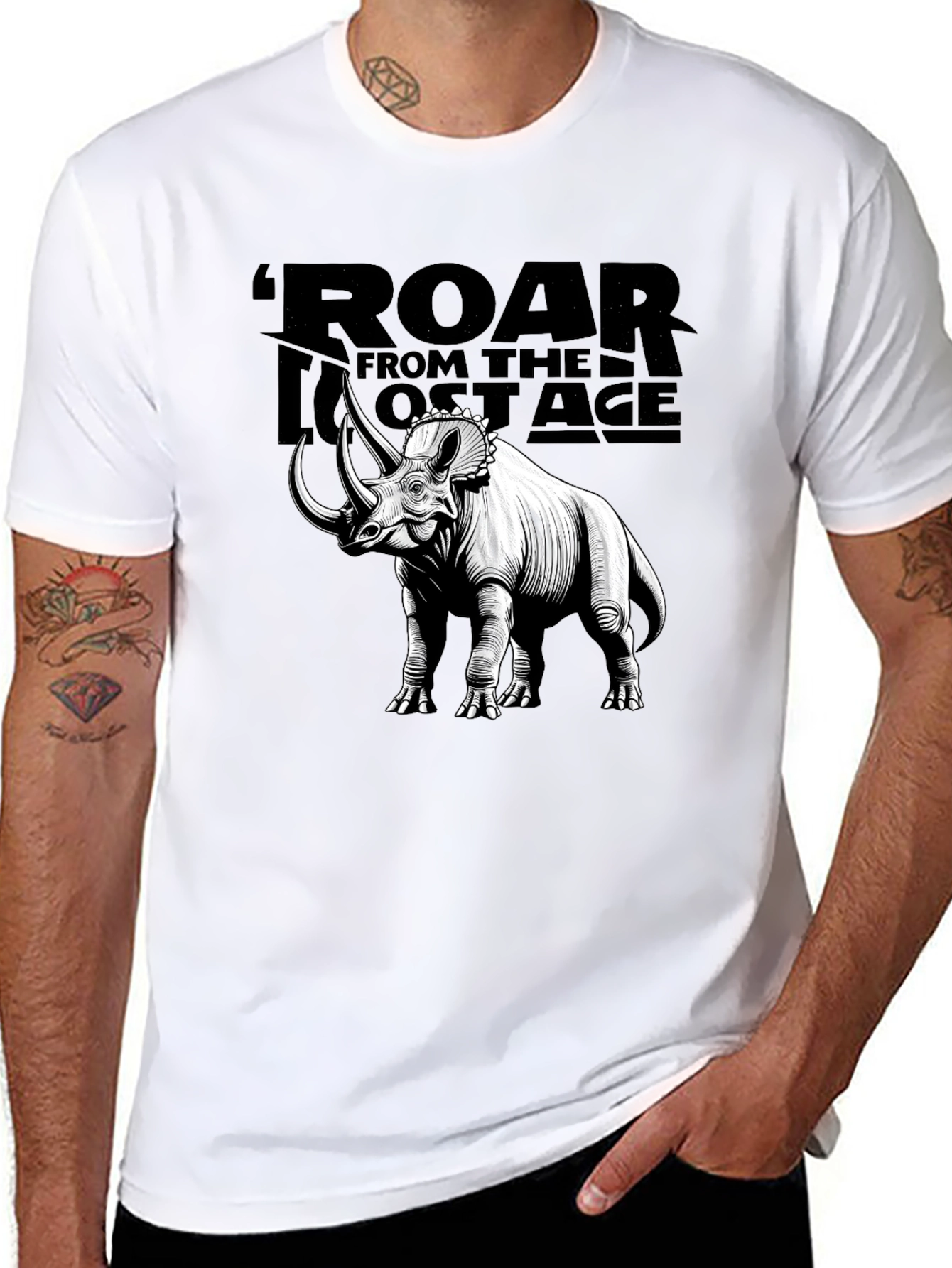 Roar from the Lost Age Triceratops Graphic T-Shirt