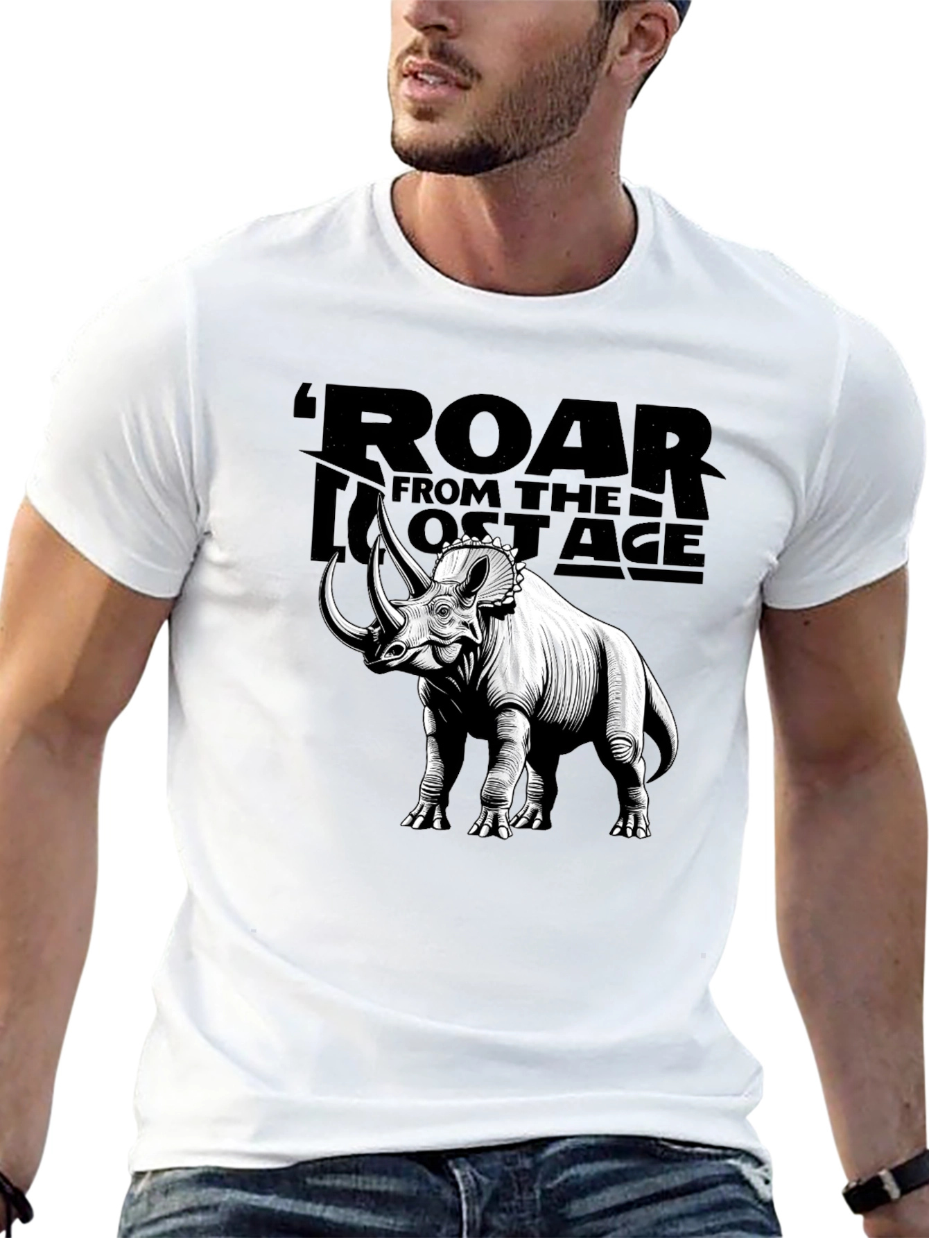 Roar from the Lost Age Triceratops Graphic T-Shirt