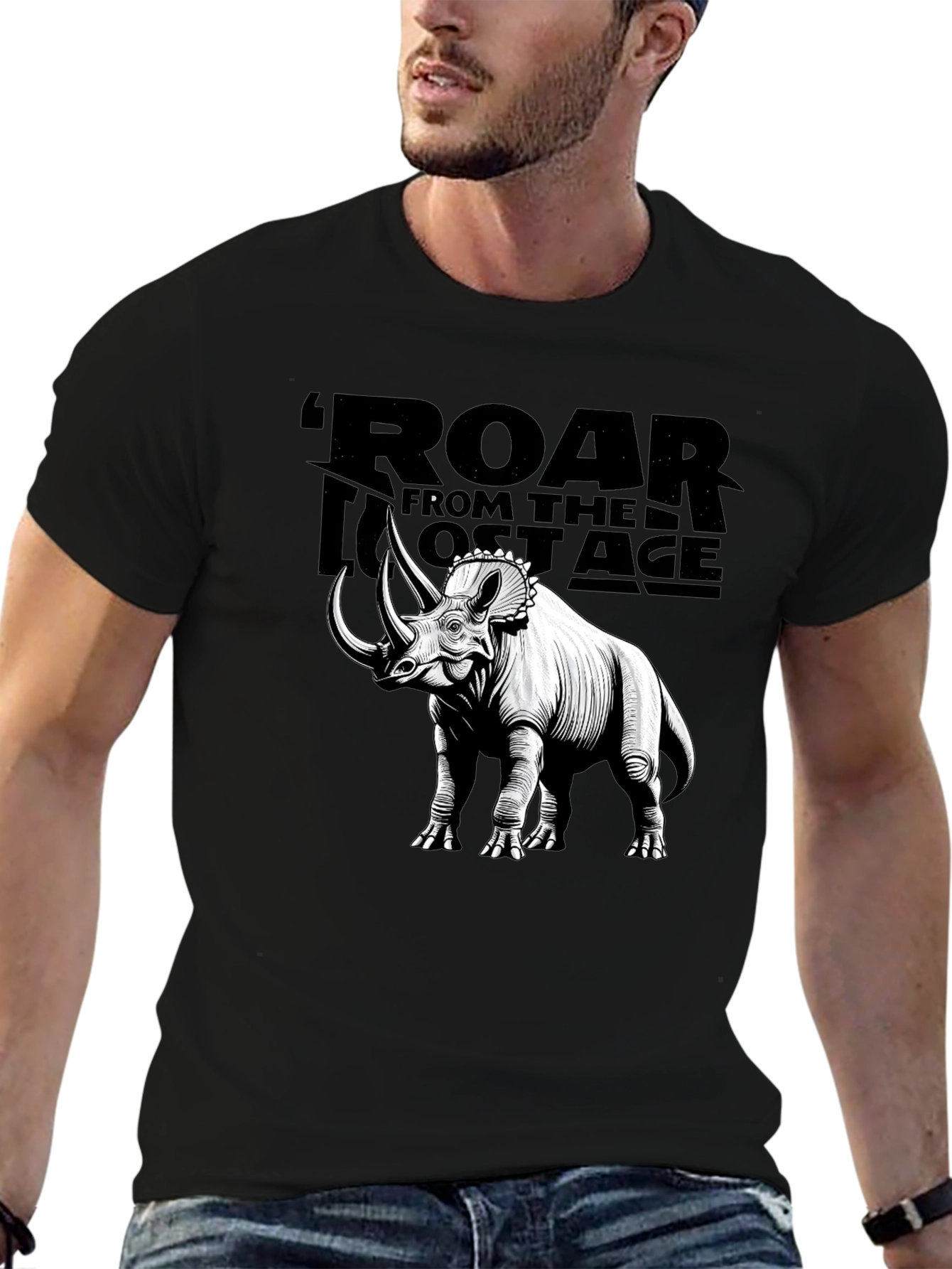 Roar from the Lost Age Triceratops Graphic T-Shirt
