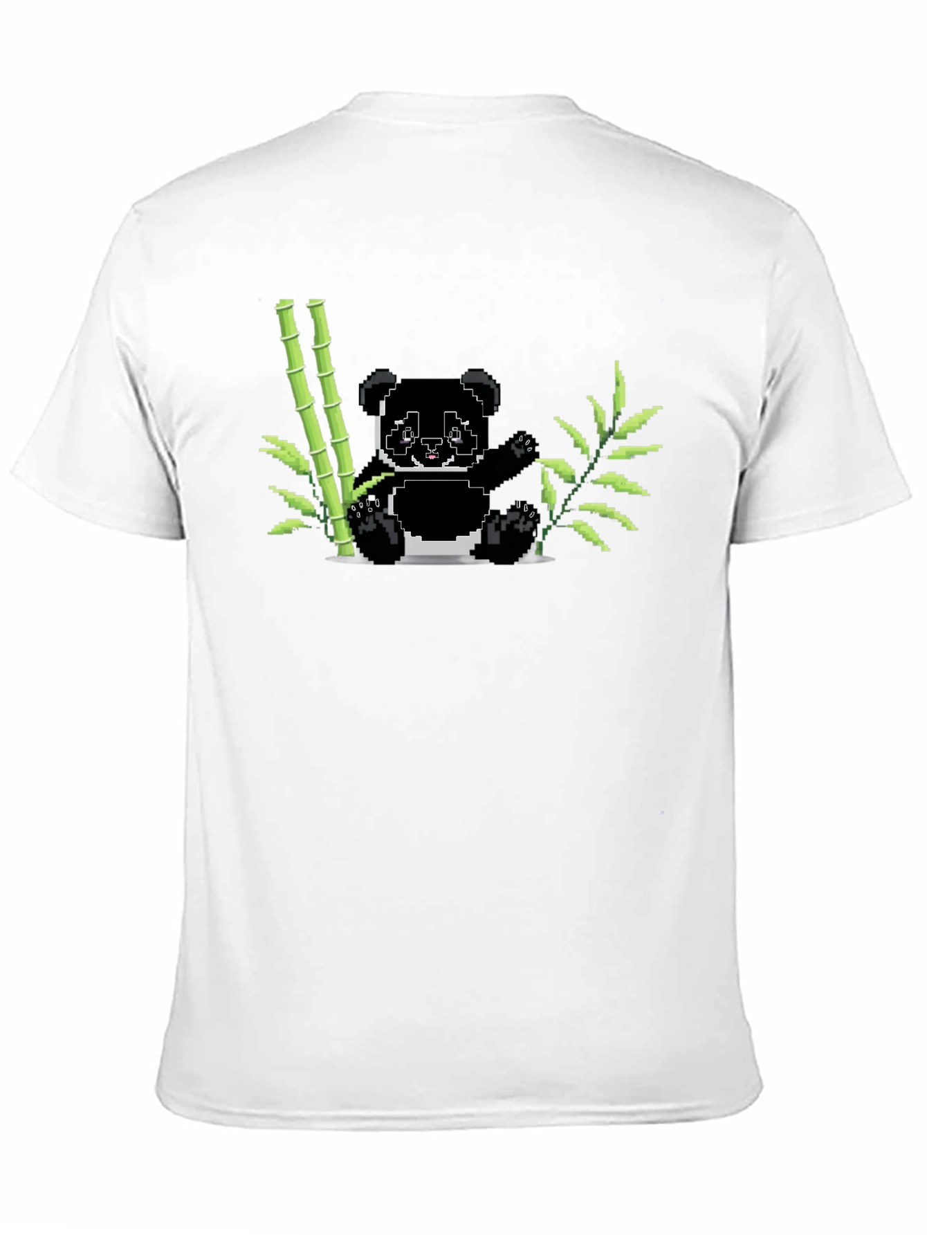 Pixel Panda Bamboo Graphic Tee - Black