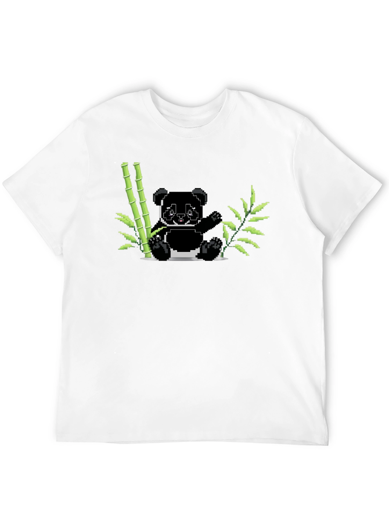 Pixel Panda Bamboo Graphic Tee - Black