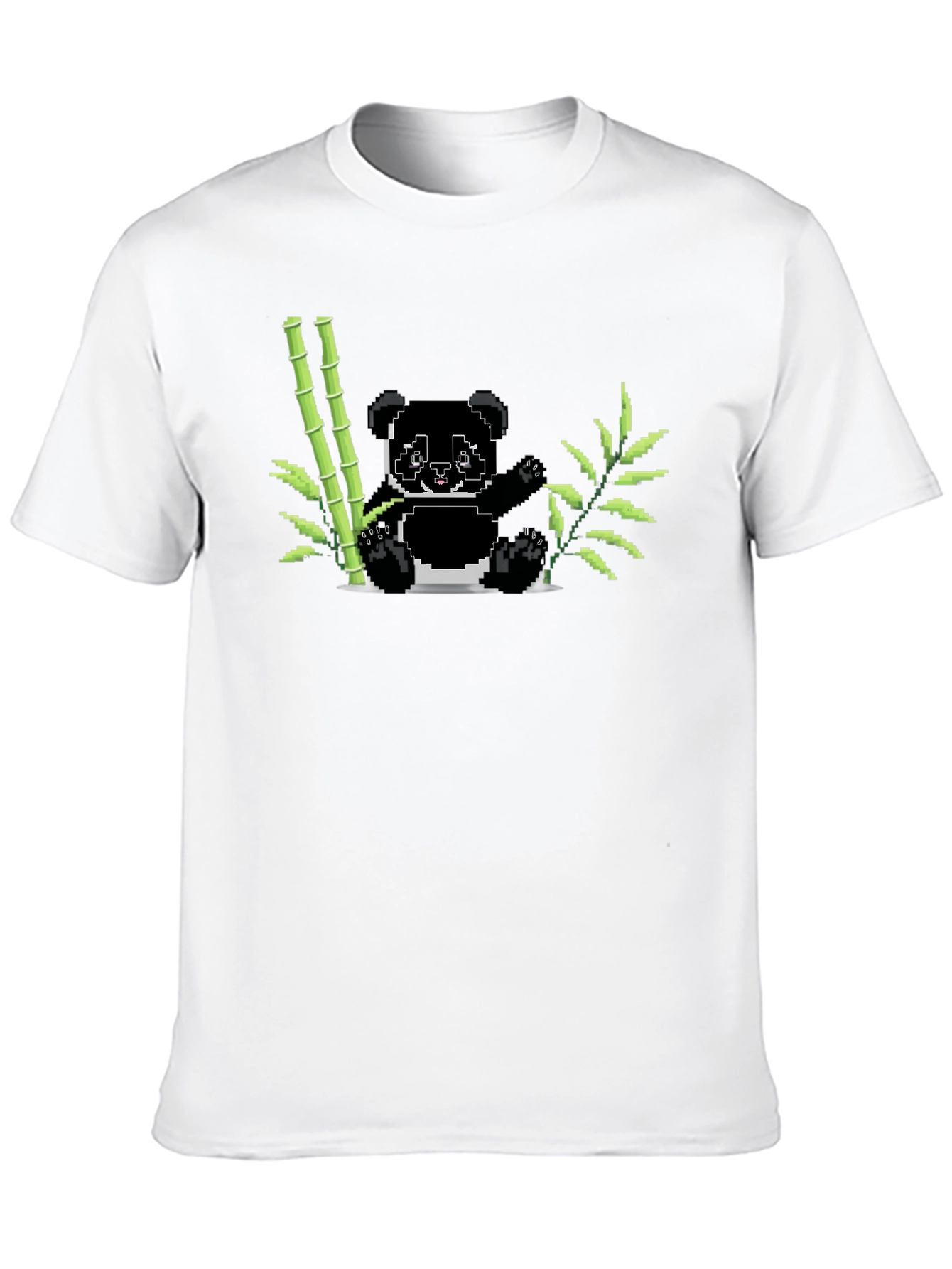 Pixel Panda Bamboo Graphic Tee - Black