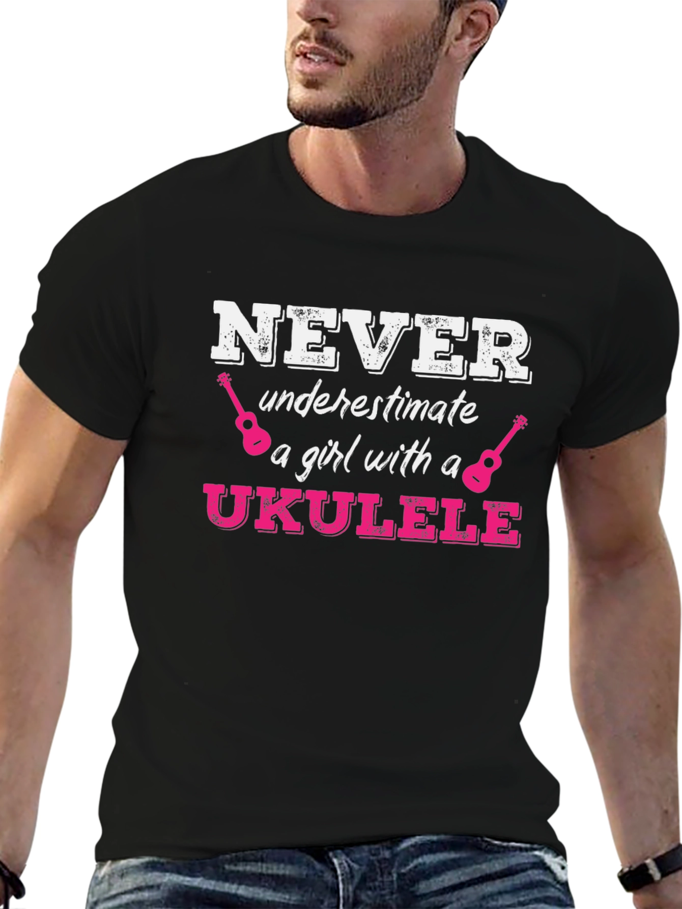 Never Underestimate a Girl with a Ukulele T-Shirt