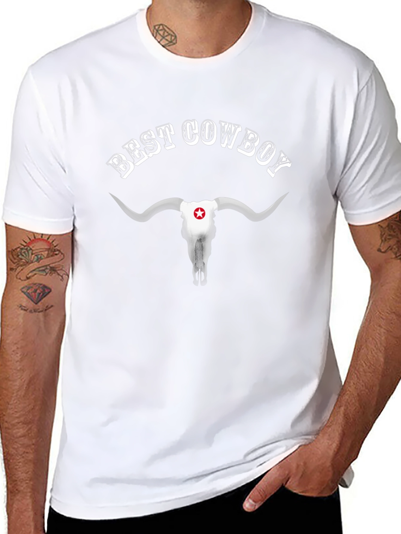 Best Cowboy Skull Graphic T-Shirt