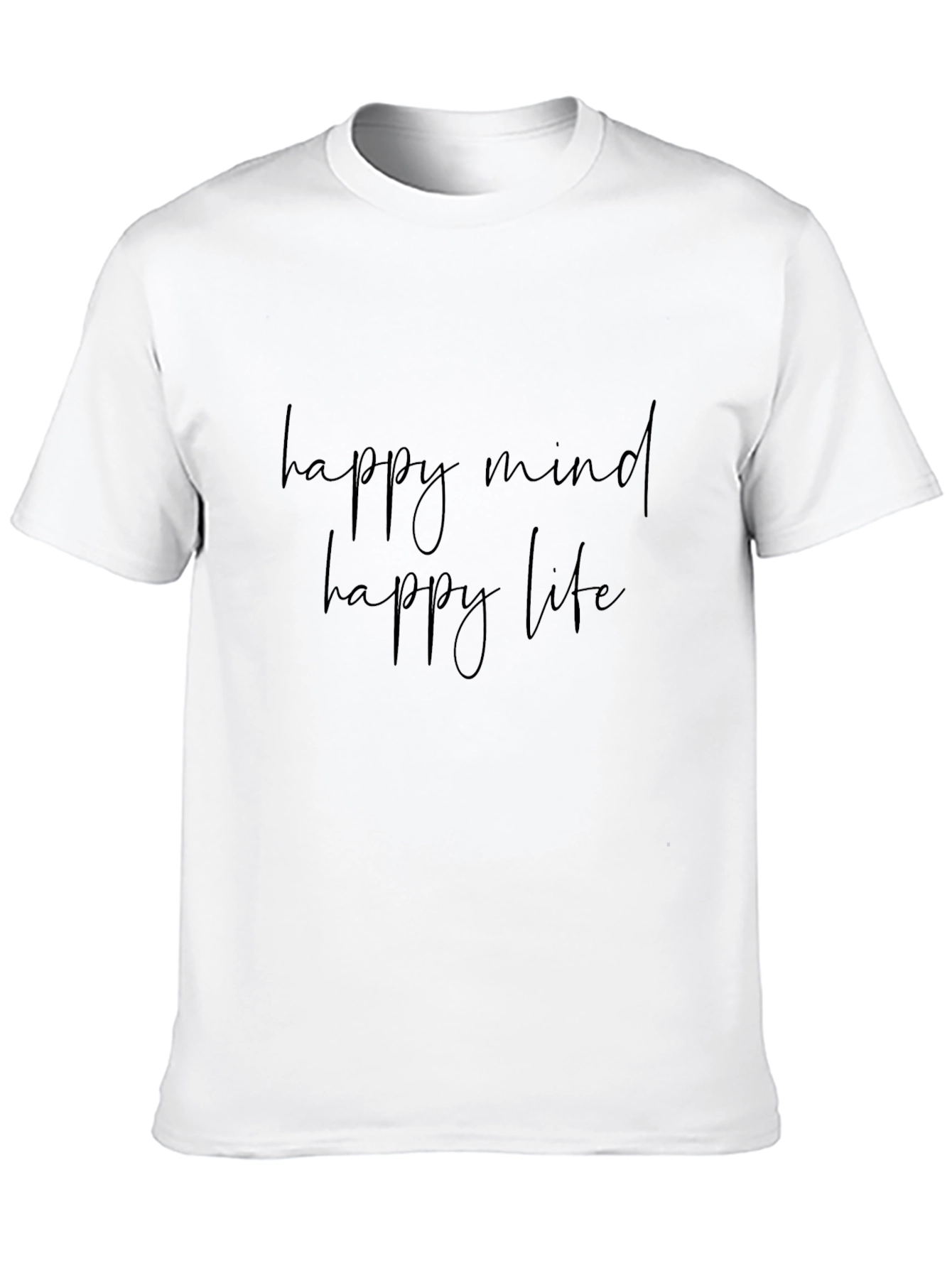 Happy Mind Happy Life Black Graphic Tee