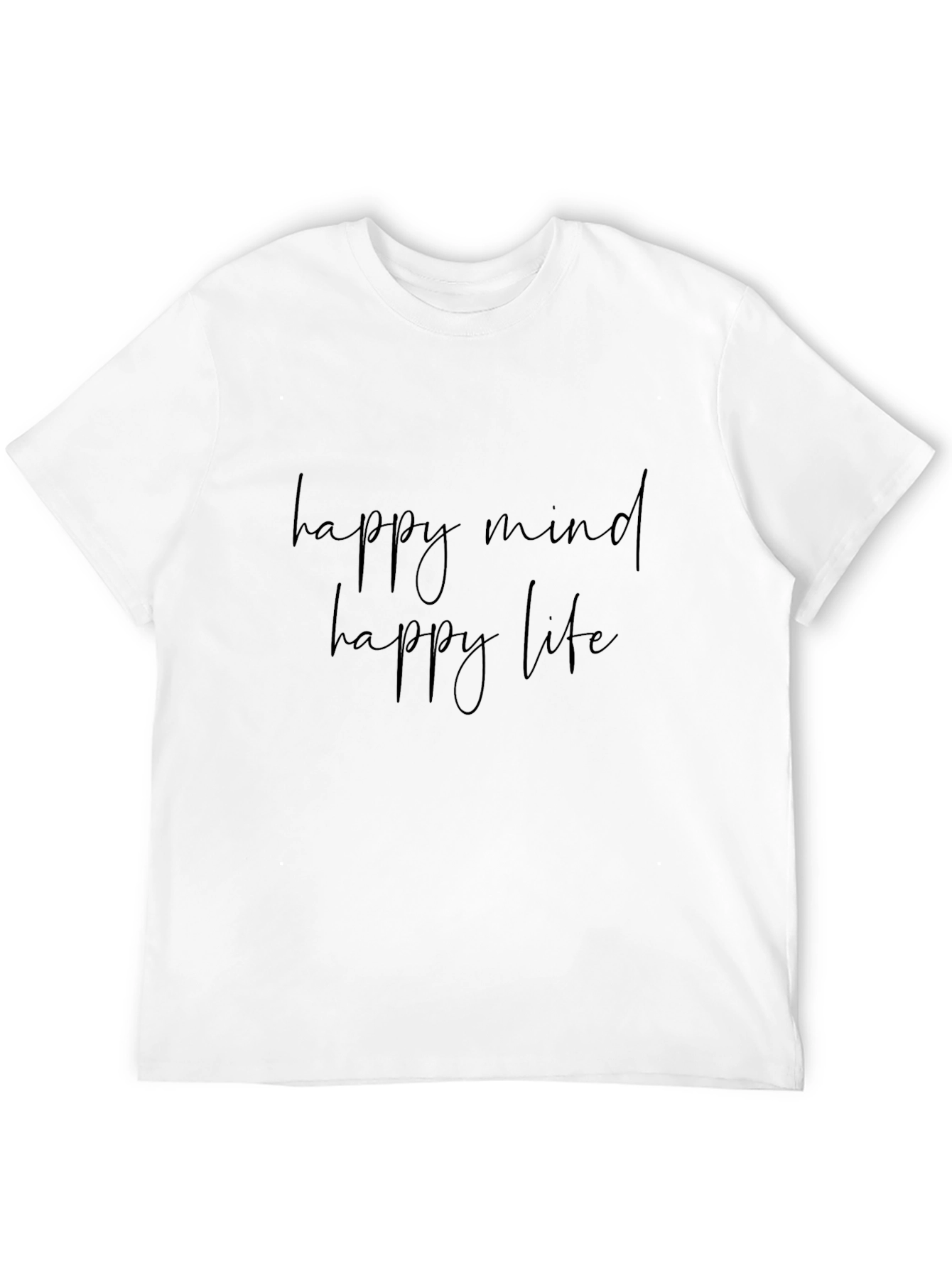 Happy Mind Happy Life Black Graphic Tee