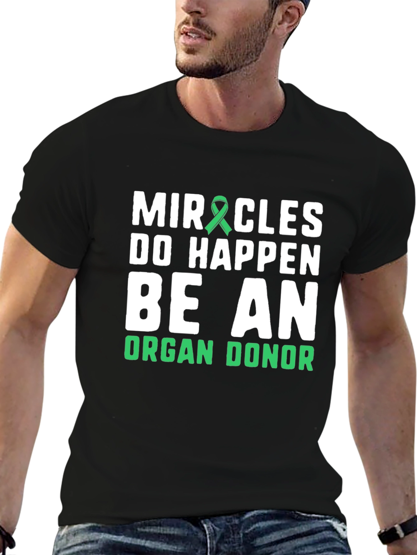 Miracles Happen Organ Donor T-Shirt - Black