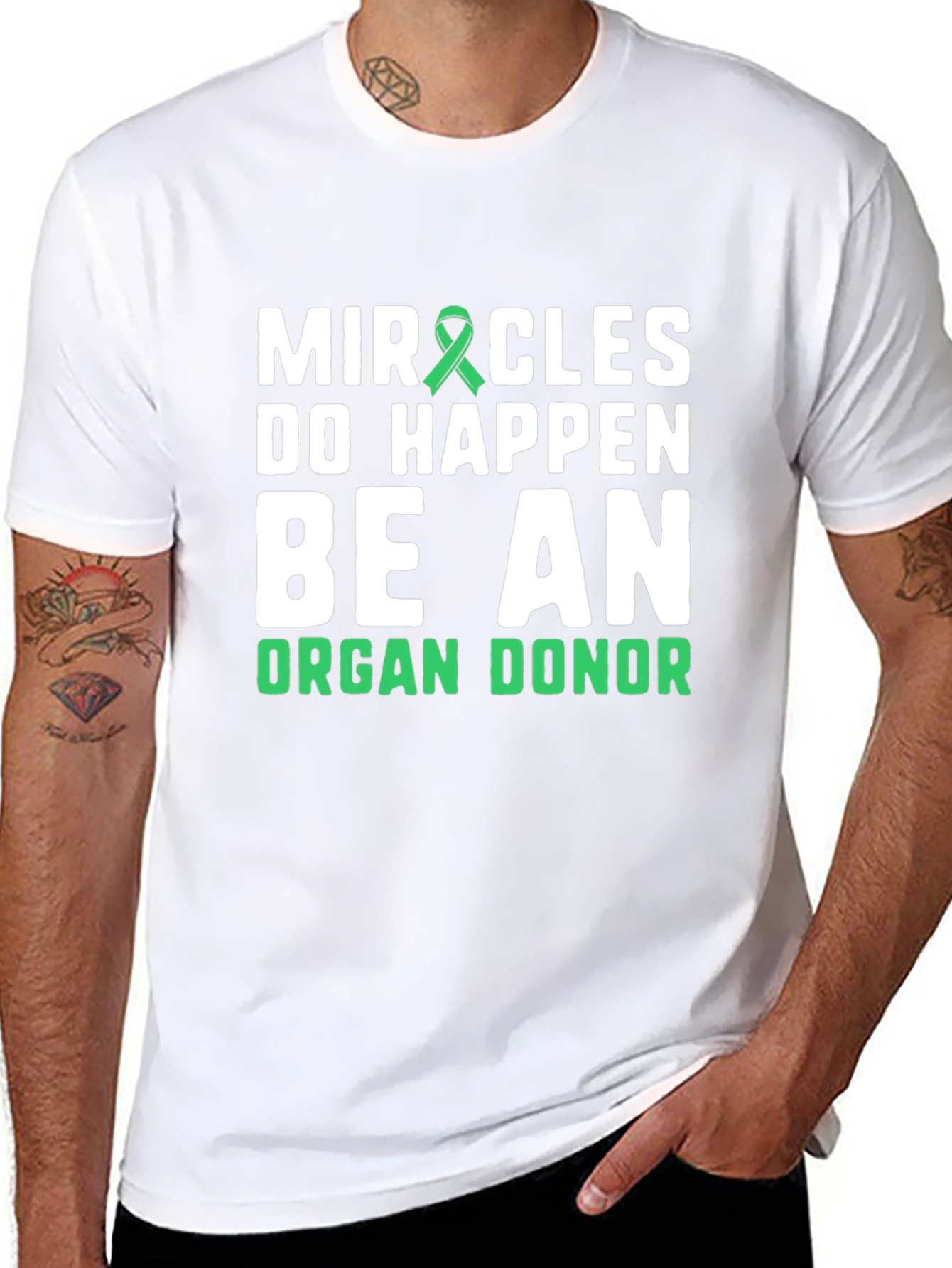 Miracles Happen Organ Donor T-Shirt - Black