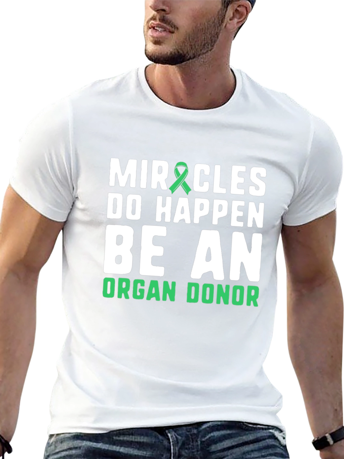 Miracles Happen Organ Donor T-Shirt - Black