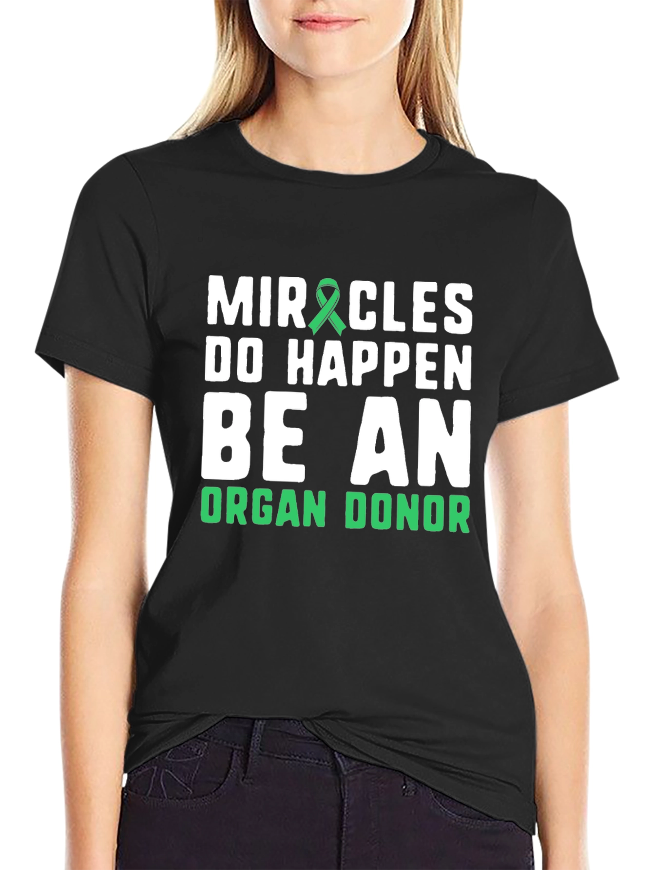 Miracles Happen Organ Donor T-Shirt - Black