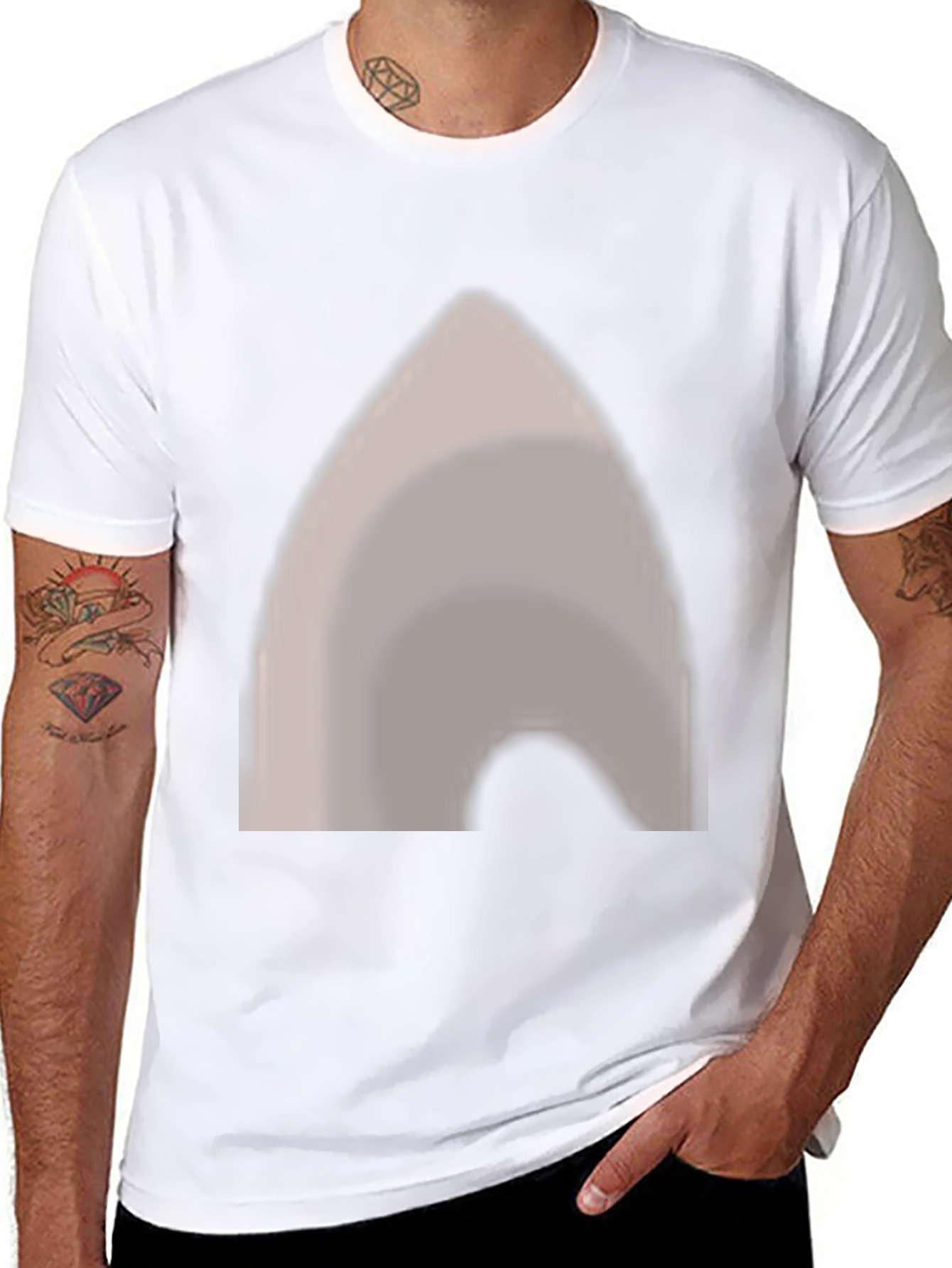 Black T-Shirt with Abstract Grey Graphic