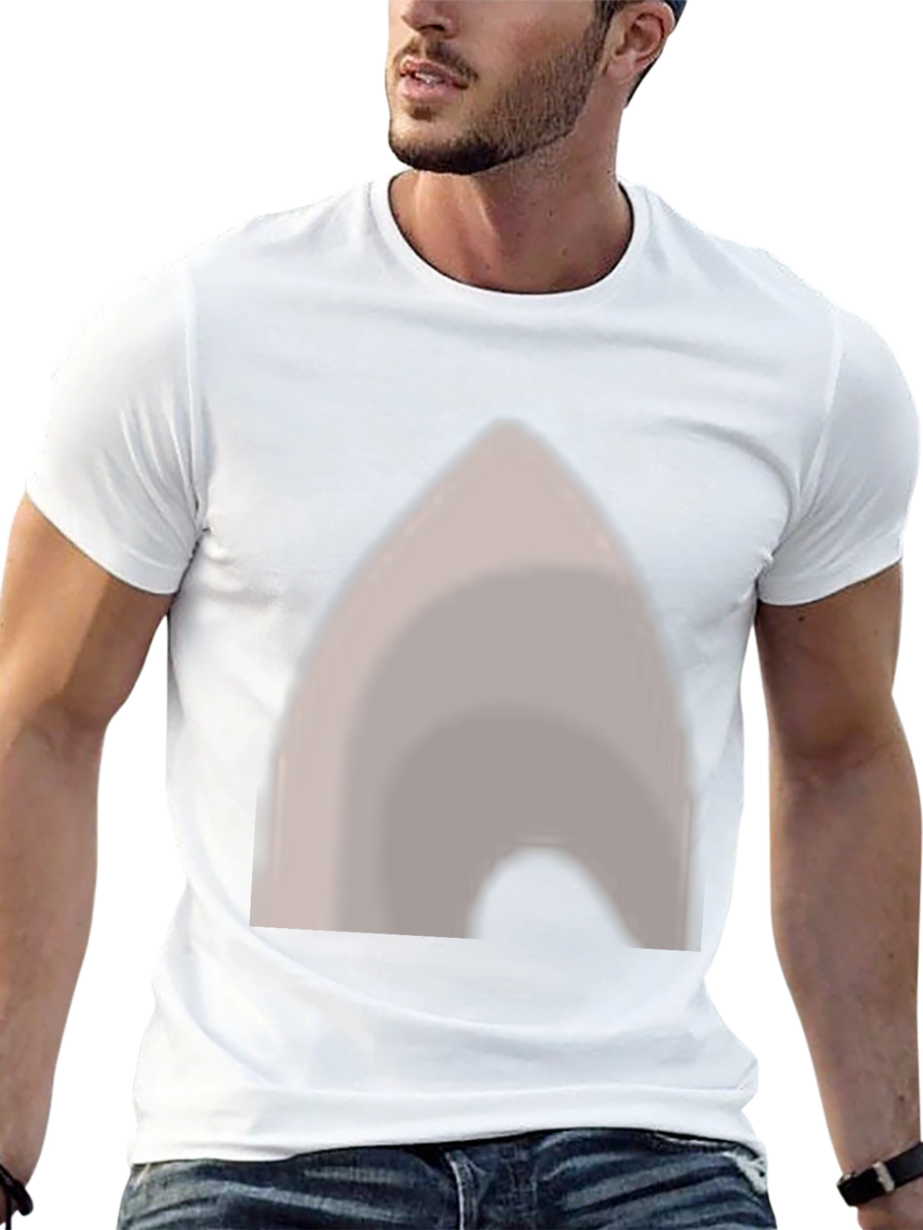 Black T-Shirt with Abstract Grey Graphic